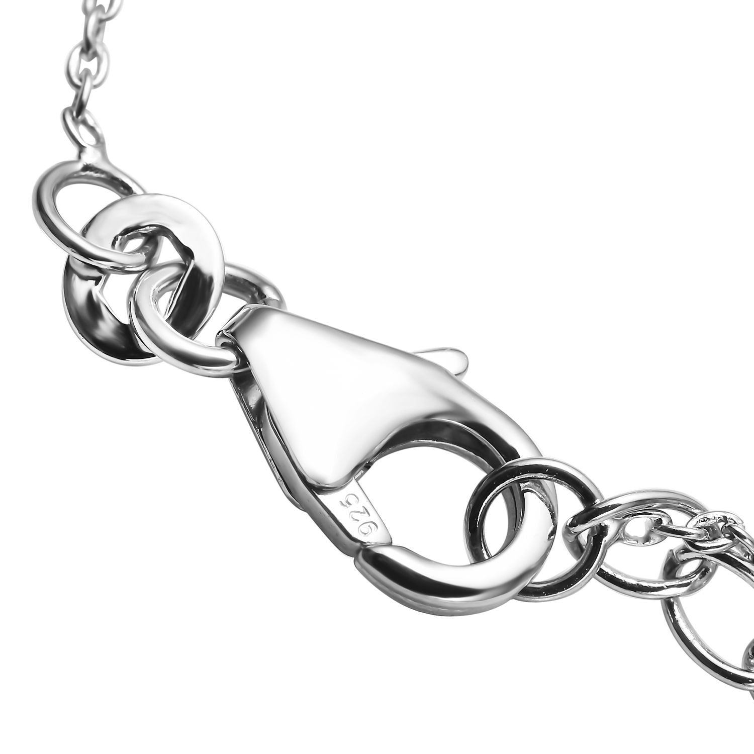 Sterling Silver 0.48CTW. Lab-Grown Diamond East-to-West Cross Necklace