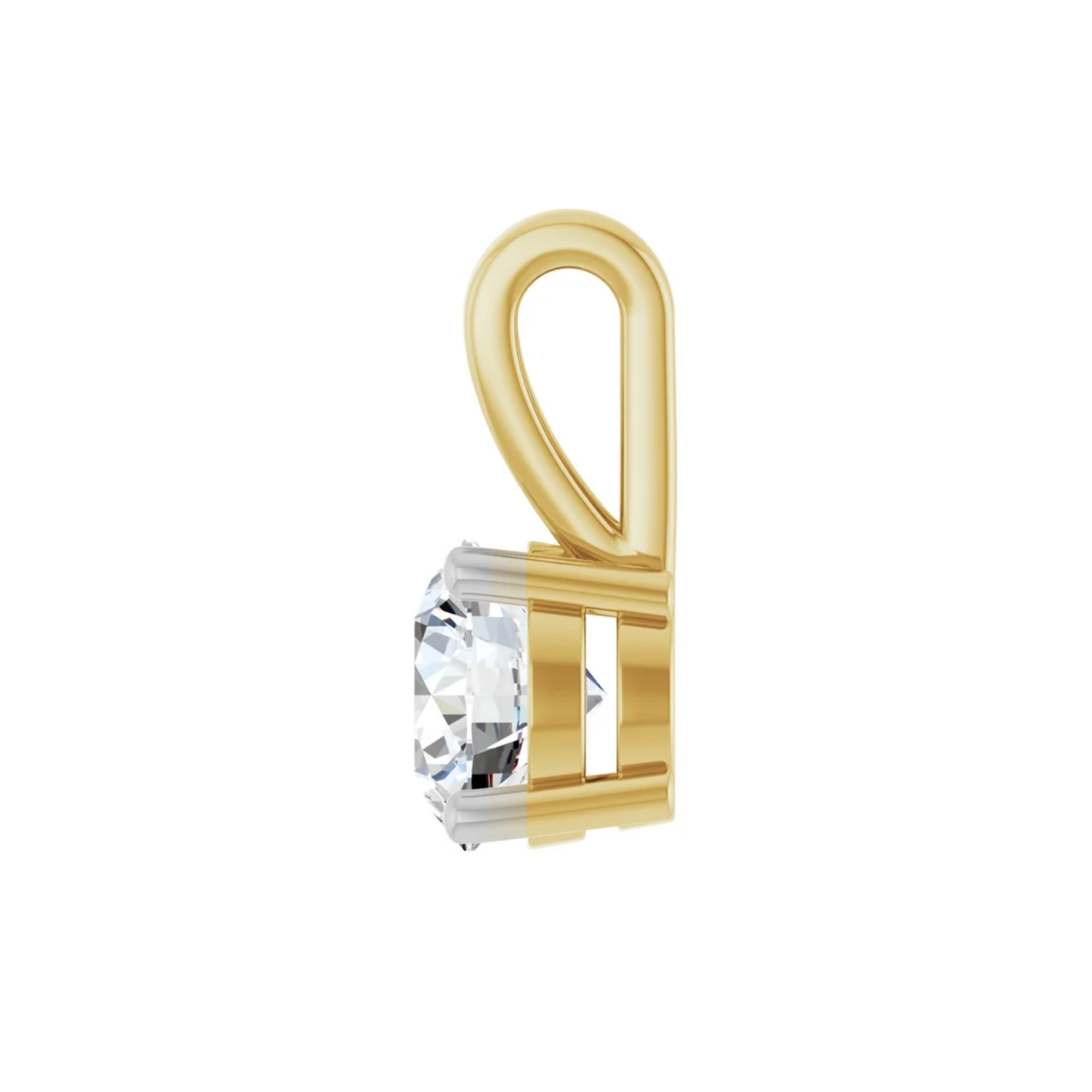 Gold-Plated 0.70CTW. Round Lab-Grown Diamond Solitaire Pendant Necklace
