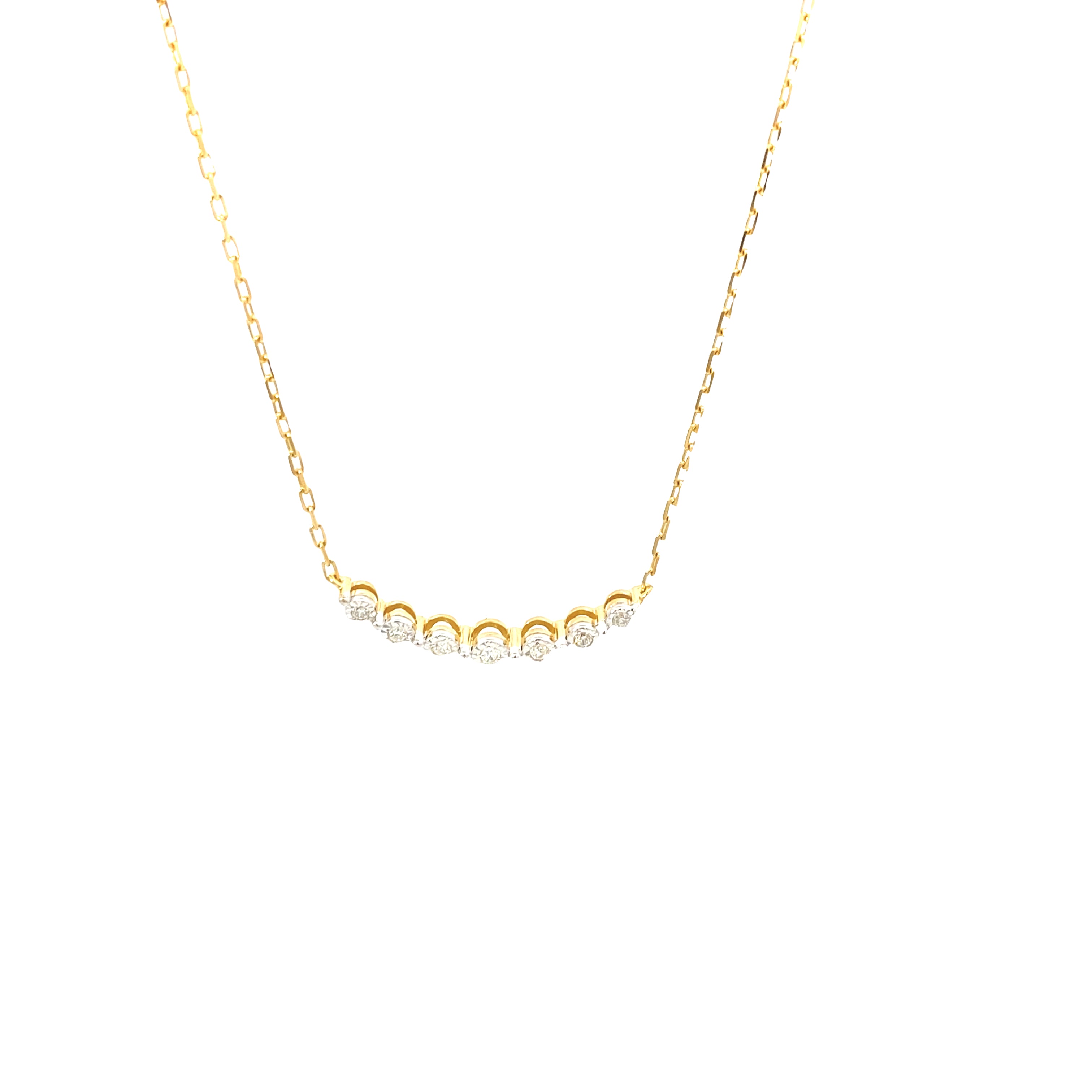 Yellow-Gold Plated Sterling Silver 1/8CT. Diamond Journey Necklace Center
