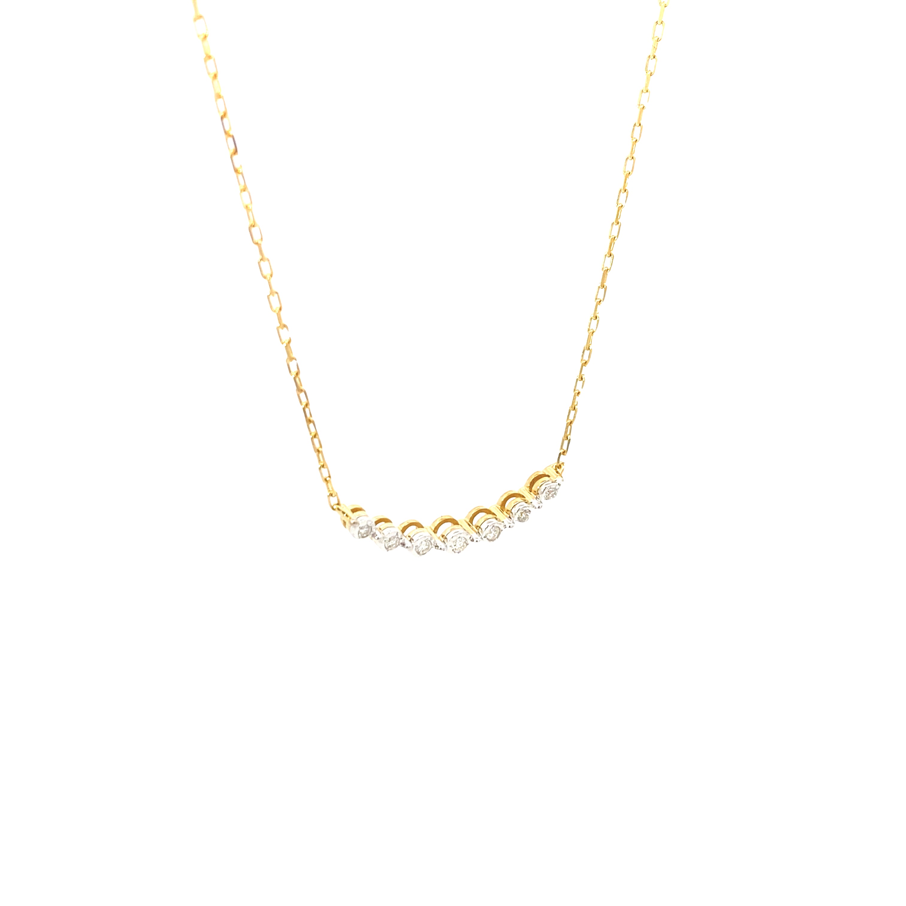 Yellow-Gold Plated Sterling Silver 1/8CT. Diamond Journey Necklace Center
