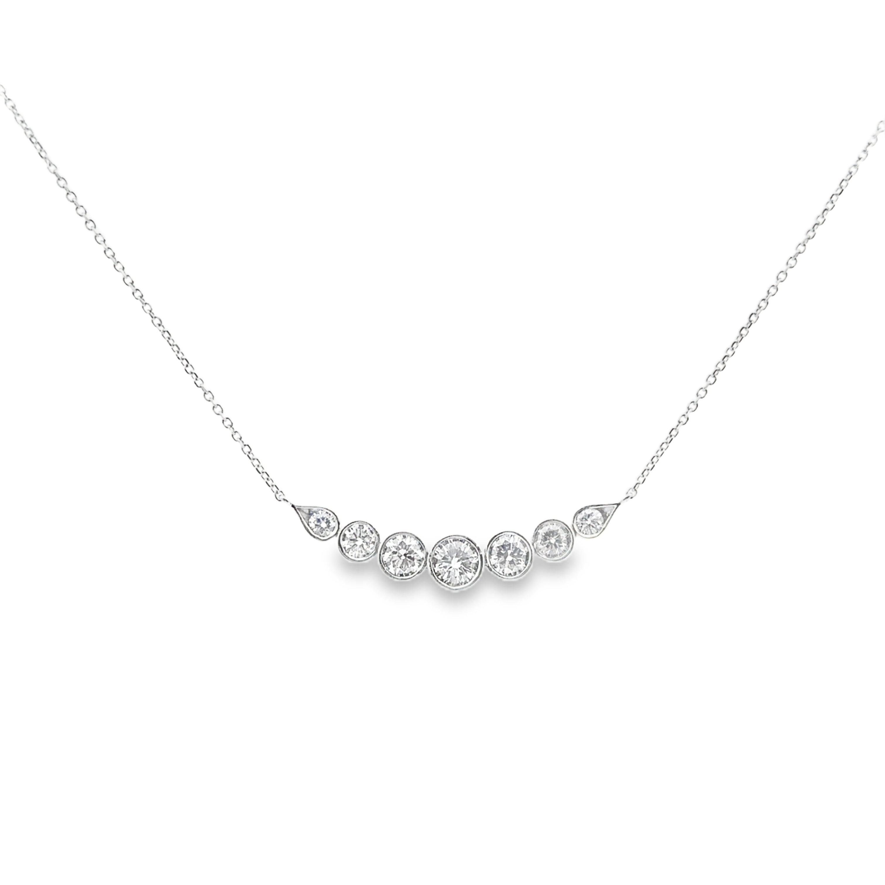 Zoomed out view of 14K White Gold 2CTW. Lab-Grown Diamond Graduated Necklace