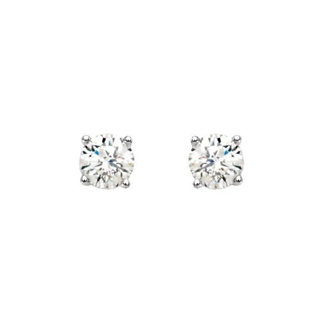 14K White Gold 1/2CT. Lab-Grown Diamond Martini-Set Stud Earrings