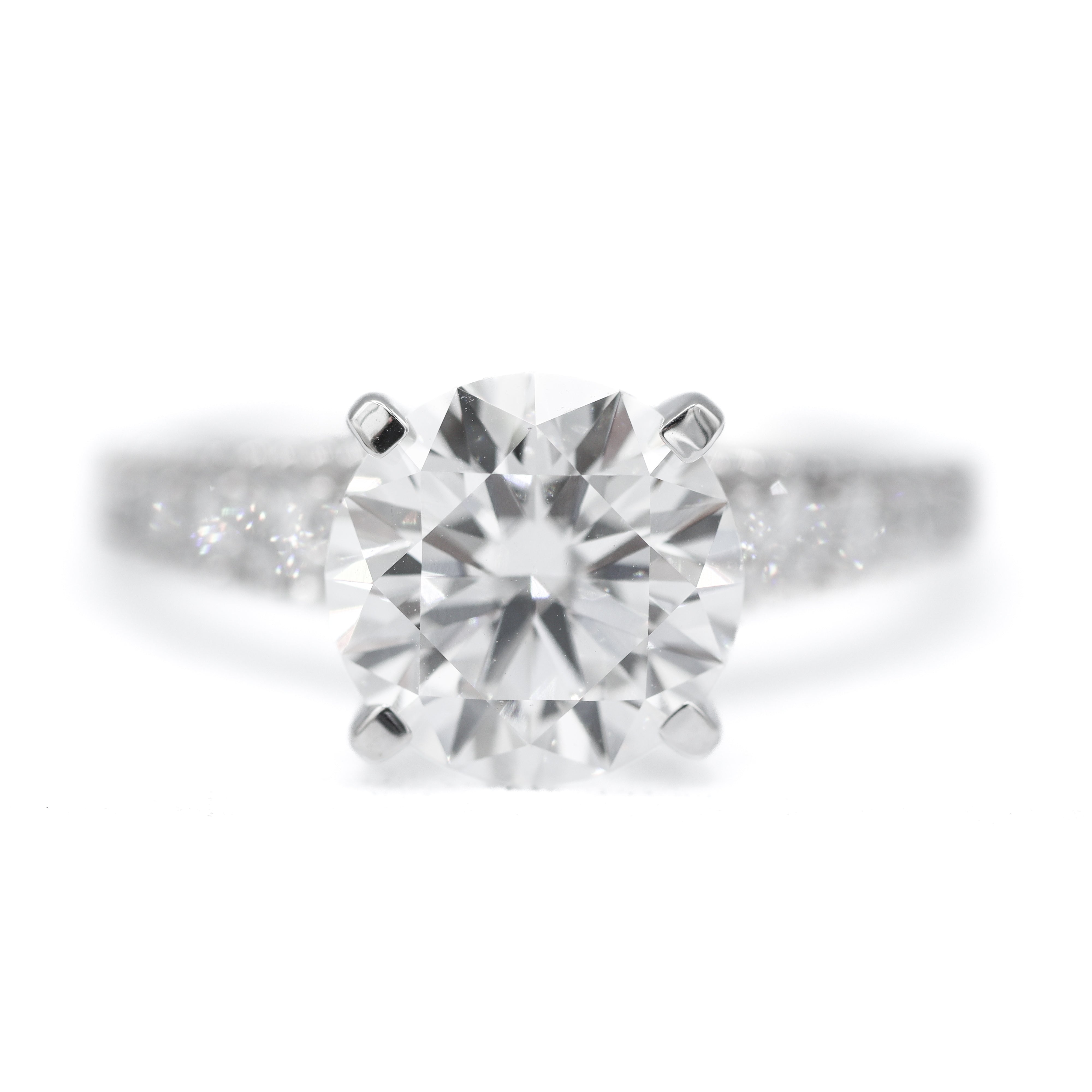 The "Sadie" — 14K White Gold 3.4CTW. Certified Round Lab-Grown Diamond Accented Engagement Ring