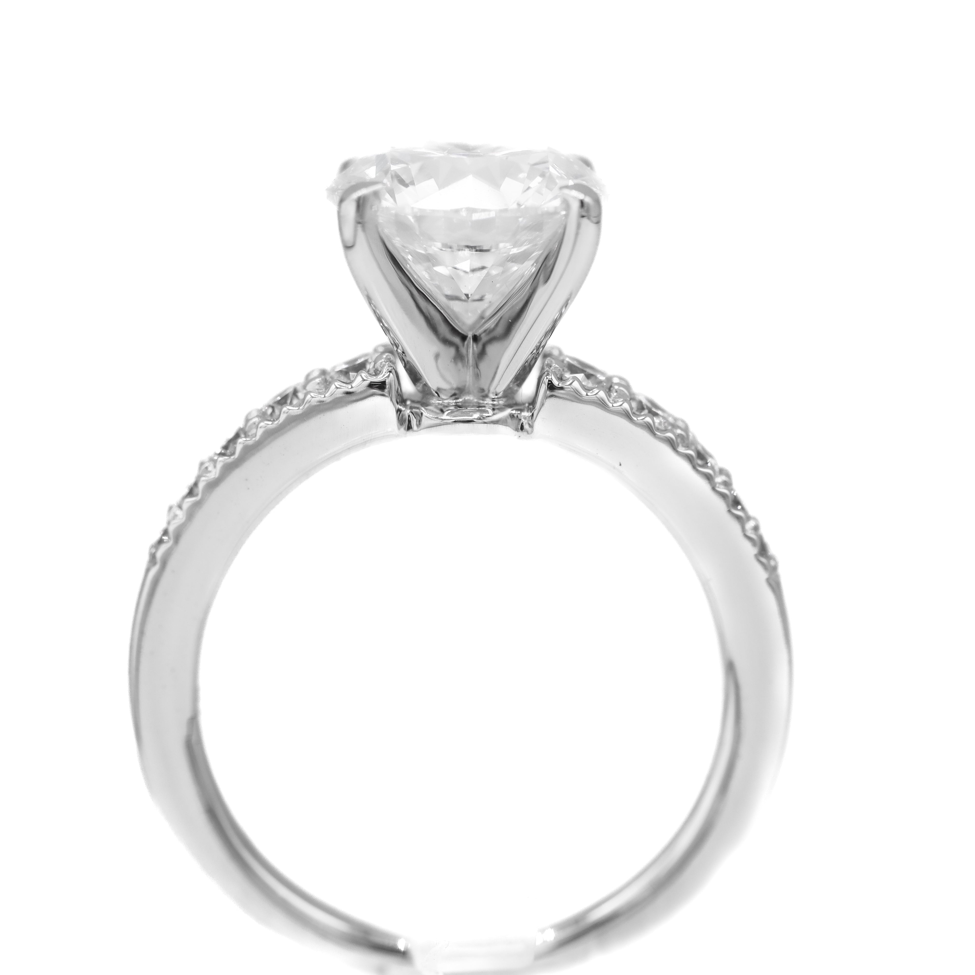 The "Sadie" — 14K White Gold 3.4CTW. Certified Round Lab-Grown Diamond Accented Engagement Ring
