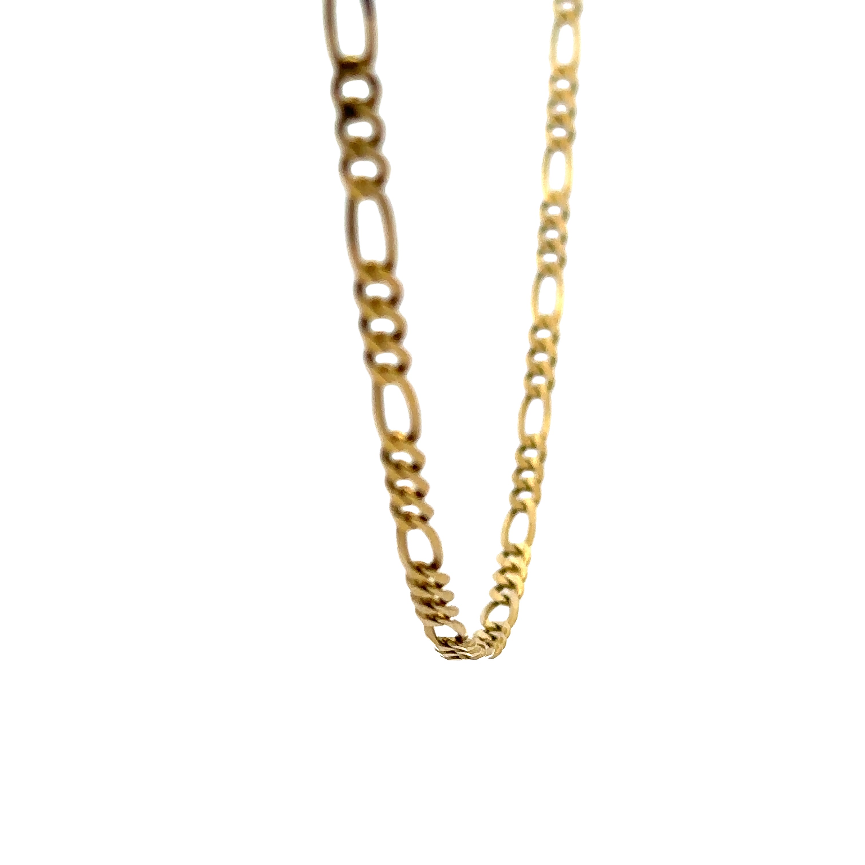 14K Yellow Gold 3.06MM Figaro  18" Chain