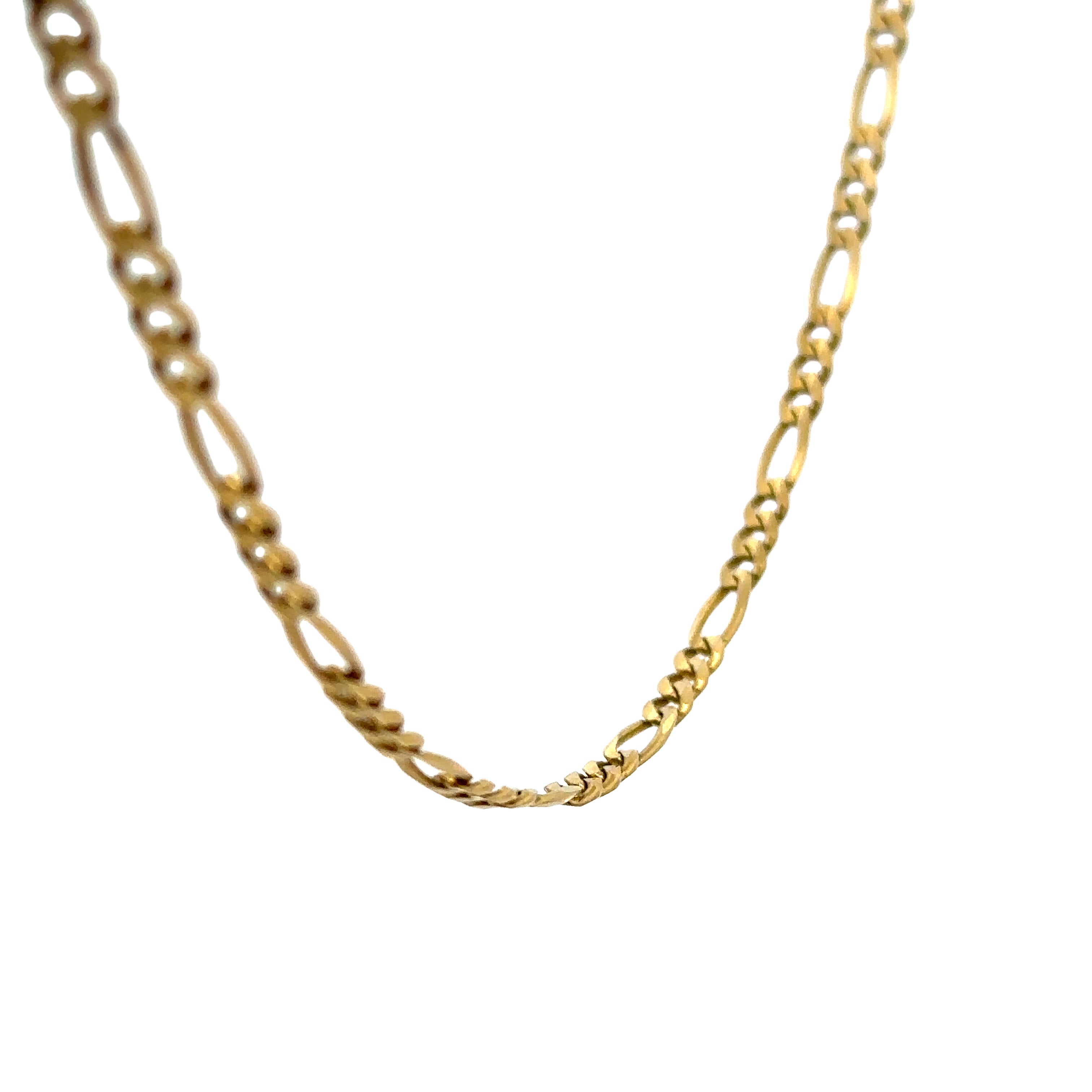 14K Yellow Gold 3.06MM Figaro  18" Chain
