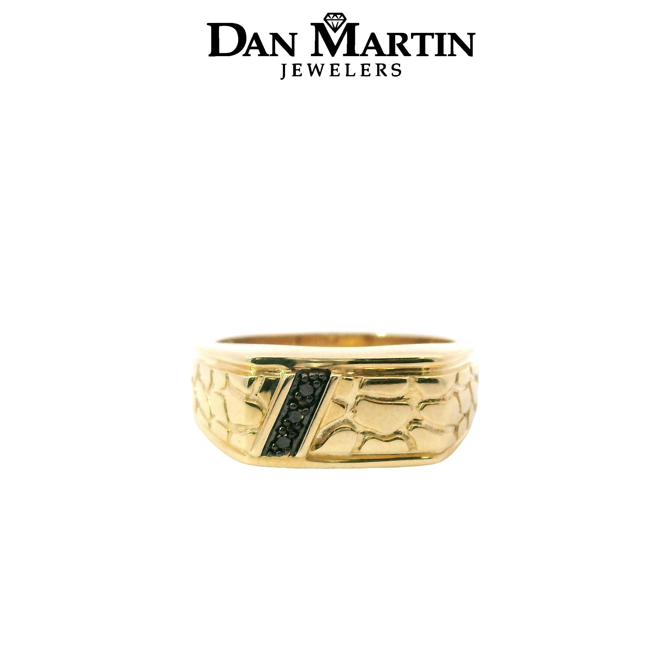 10K Yellow Gold .45CT. Men's Black Diamond Band
