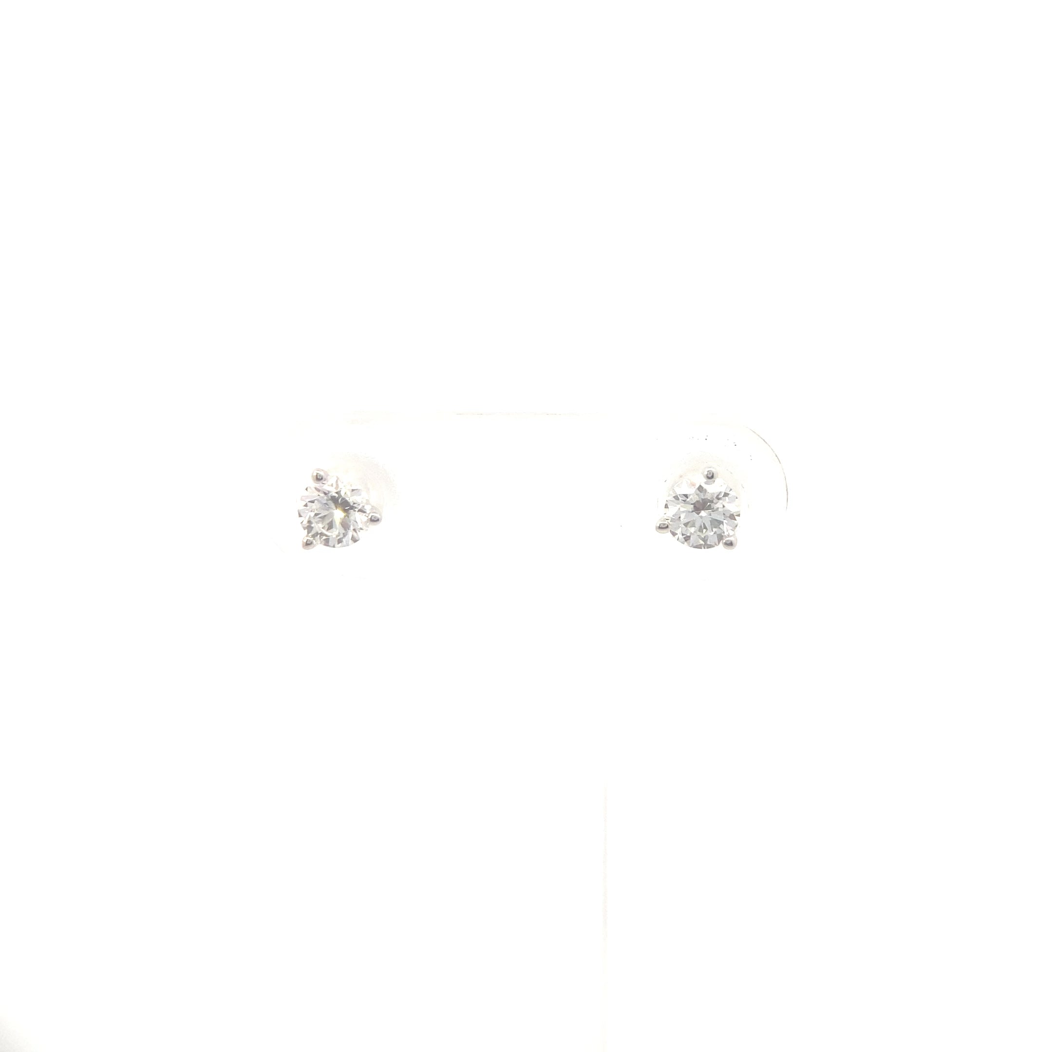14K White Gold 1/3CT. Lab-Grown Martini Set Diamond Stud Earrings