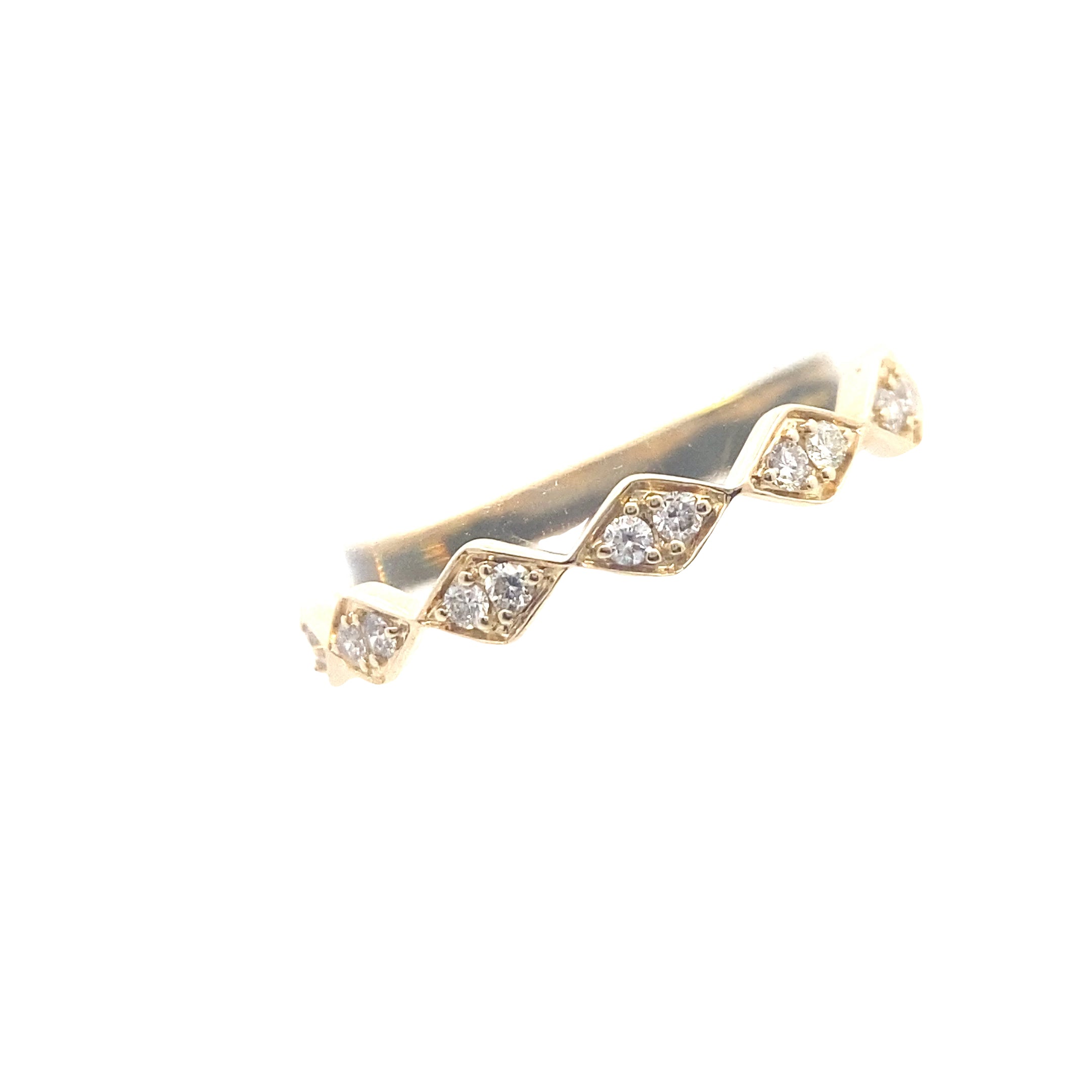 14K Yellow Gold 1/4CT. Sculptural Diamond Wedding Band