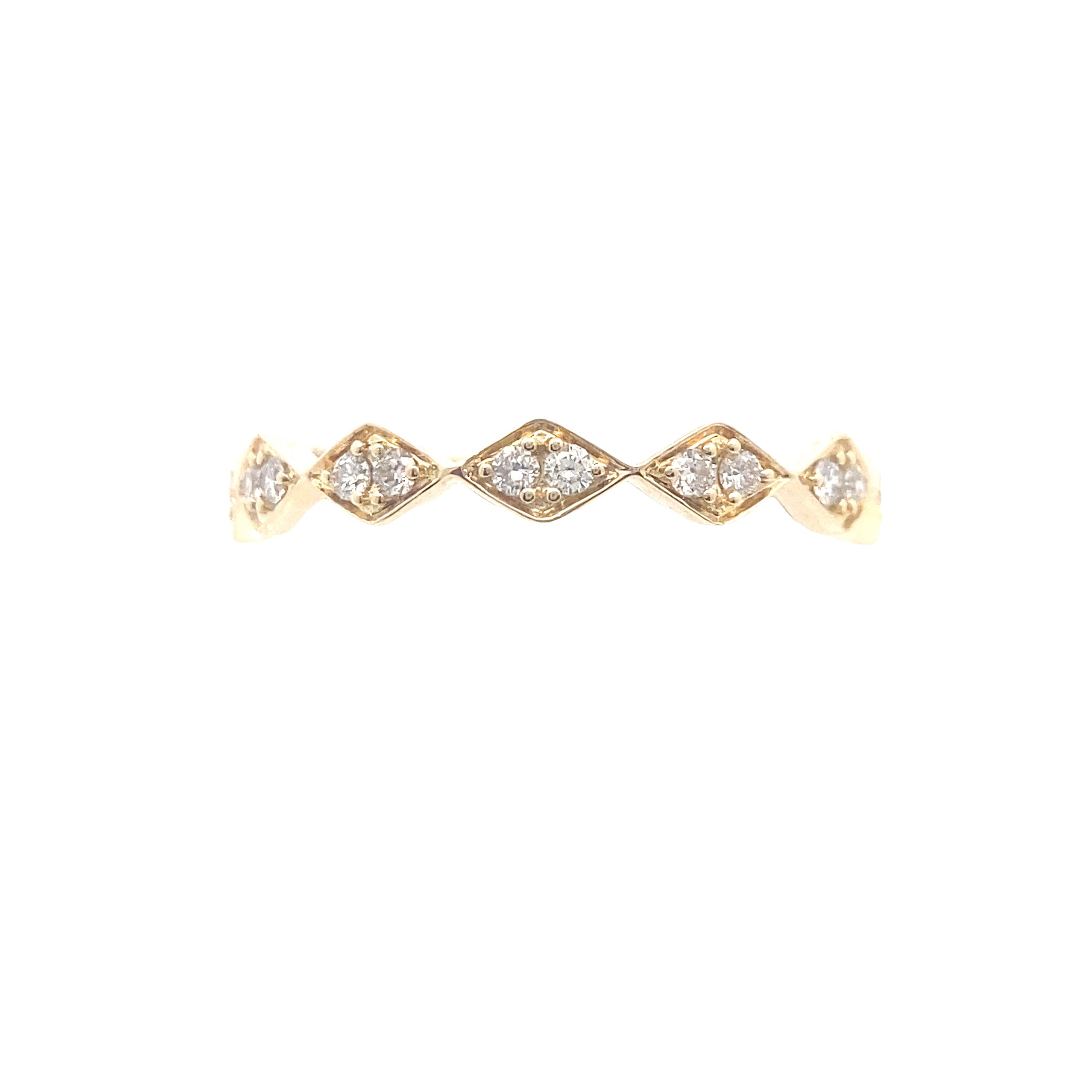 14K Yellow Gold 1/4CT. Sculptural Diamond Wedding Band