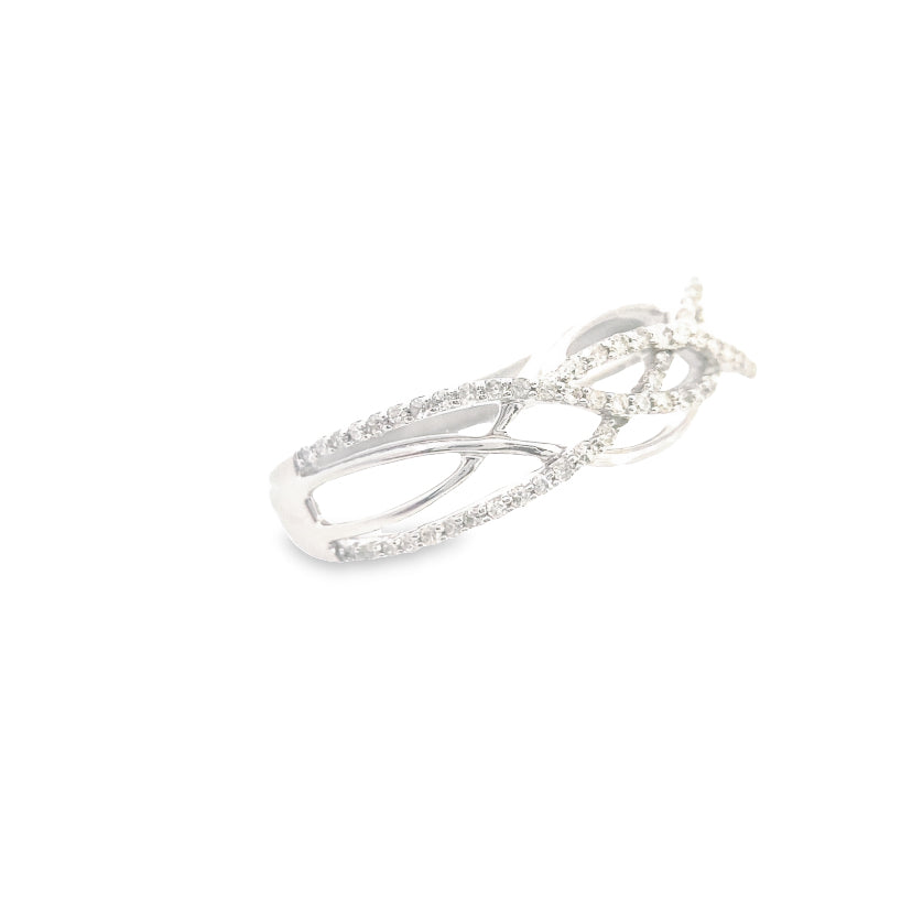 10K White Gold 1/5CT. Diamond Twist Band
