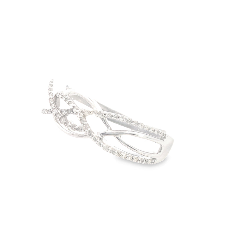 10K White Gold 1/5CT. Diamond Twist Band