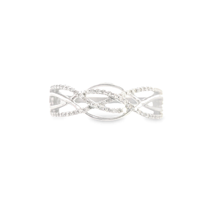 10K White Gold 1/5CT. Diamond Twist Band