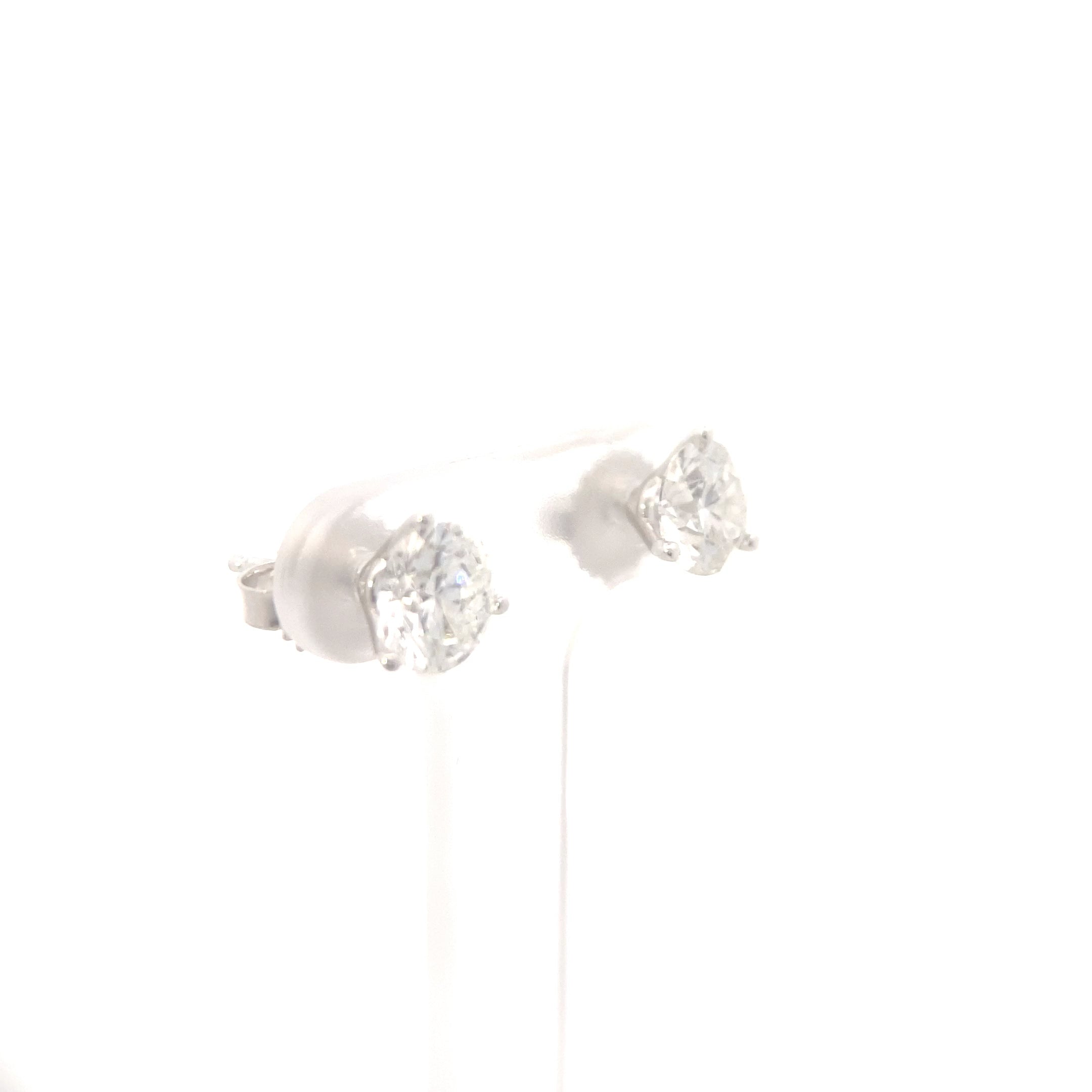14K White Gold 2CT. Lab-Grown Diamond Stud Earrings