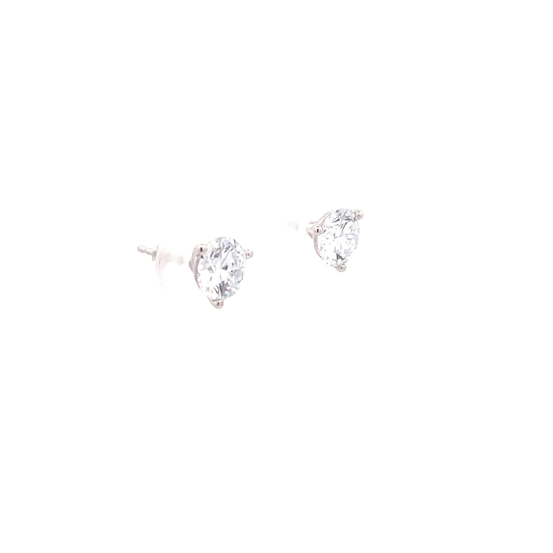 14K White Gold 2CT. Lab-Grown Diamond Martini-Set Stud Earrings