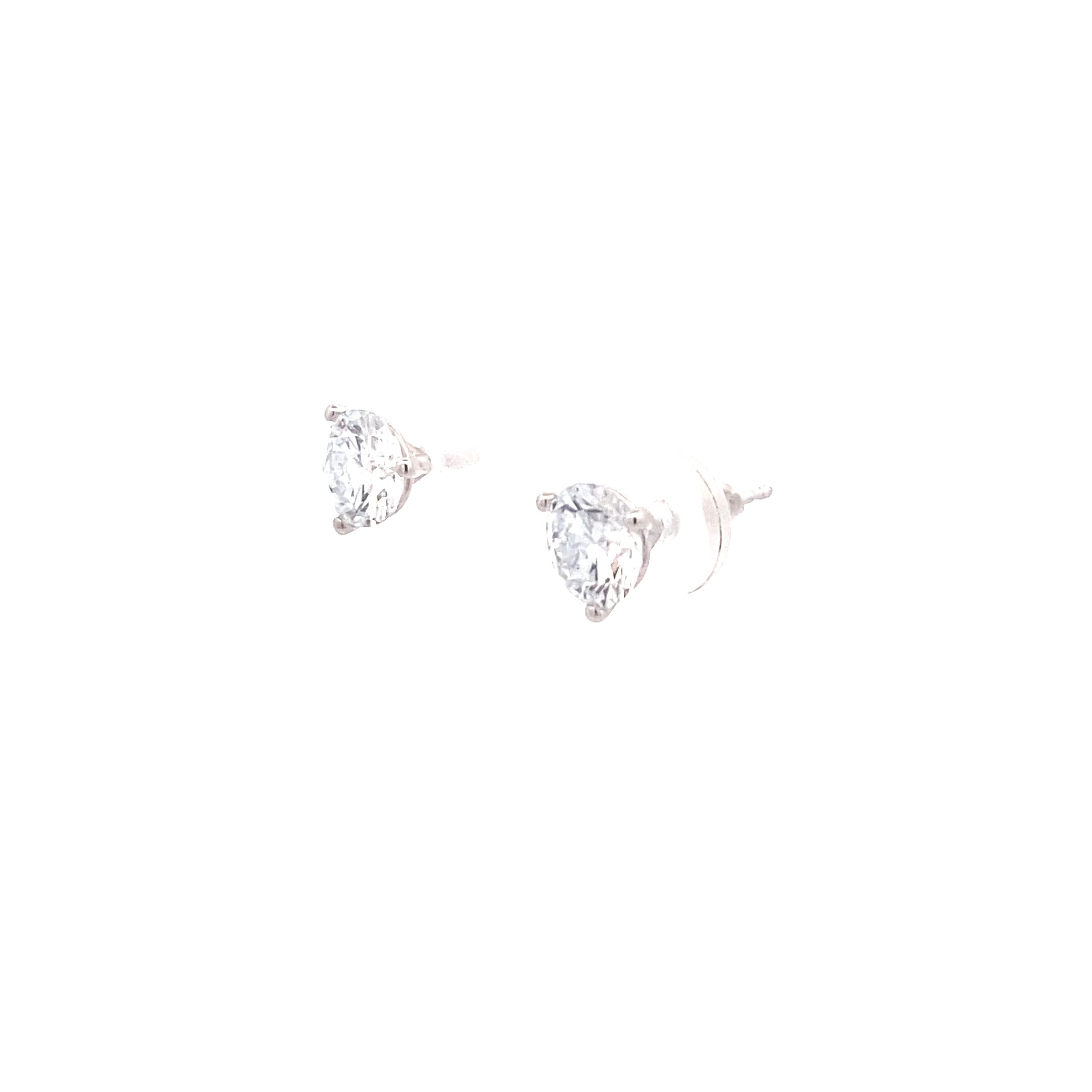 14K White Gold 2CT. Lab-Grown Diamond Martini-Set Stud Earrings