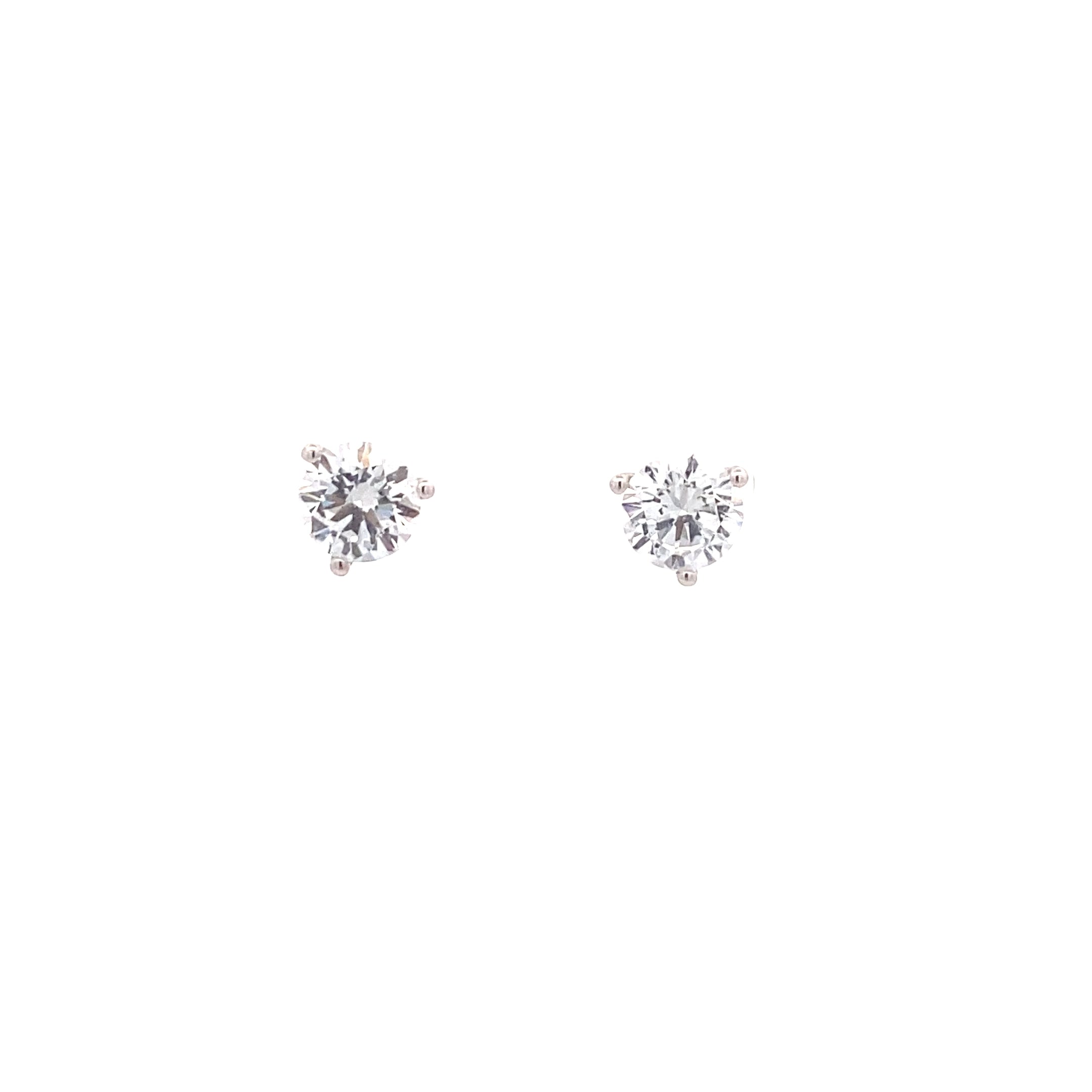 14K White Gold 2CT. Lab-Grown Diamond Martini-Set Stud Earrings