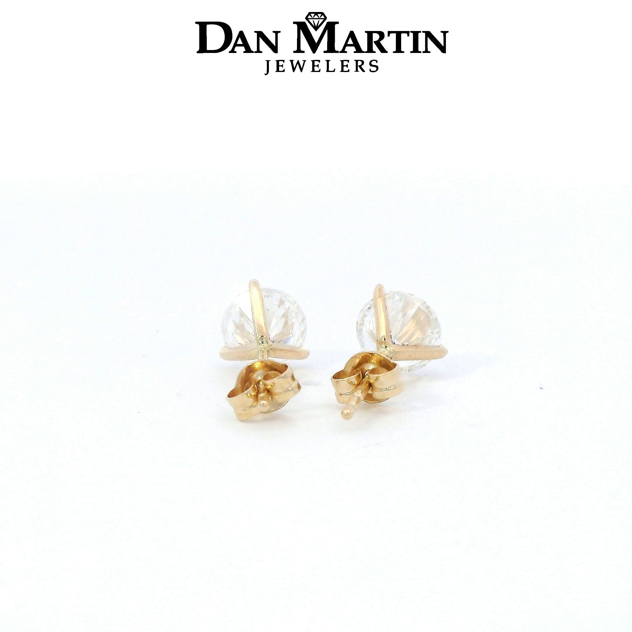 14K Yellow Gold 2CT. Lab-Grown Diamond Martini-Set Stud Earrings