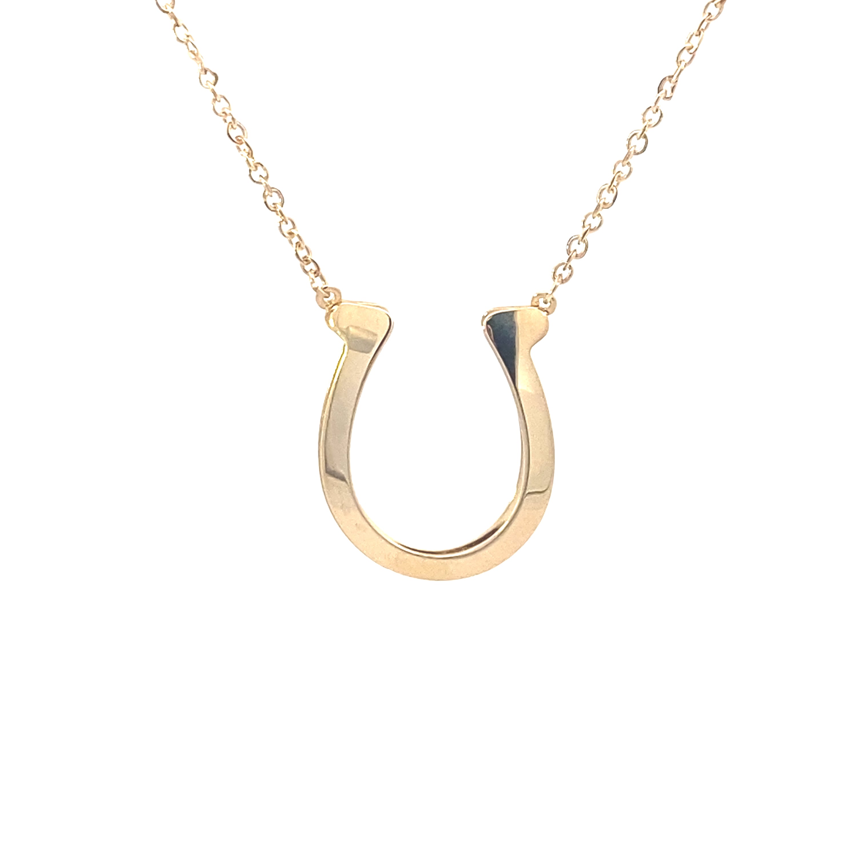 14K Yellow Gold Horseshoe Necklace