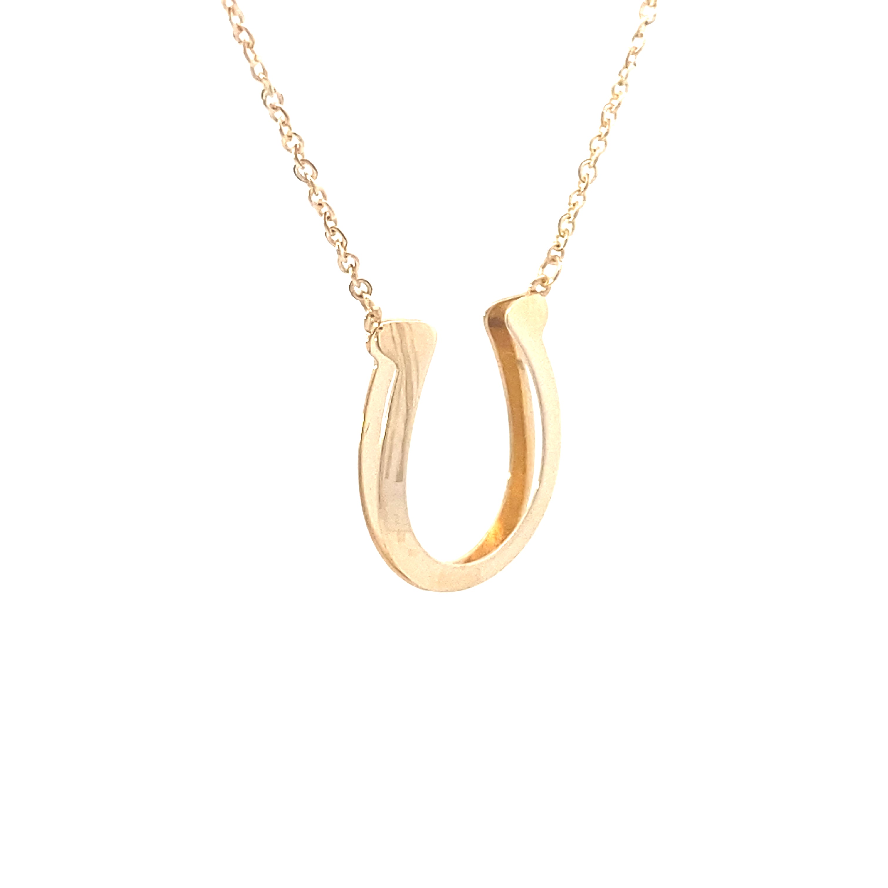 14K Yellow Gold Horseshoe Necklace