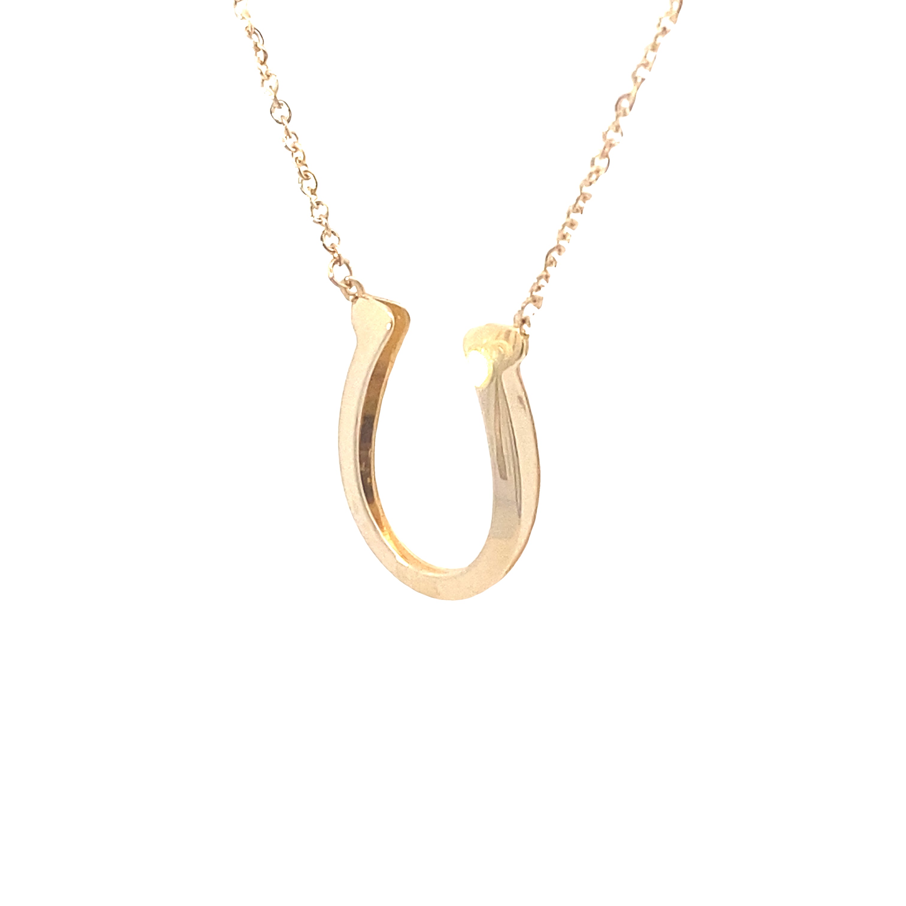14K Yellow Gold Horseshoe Necklace