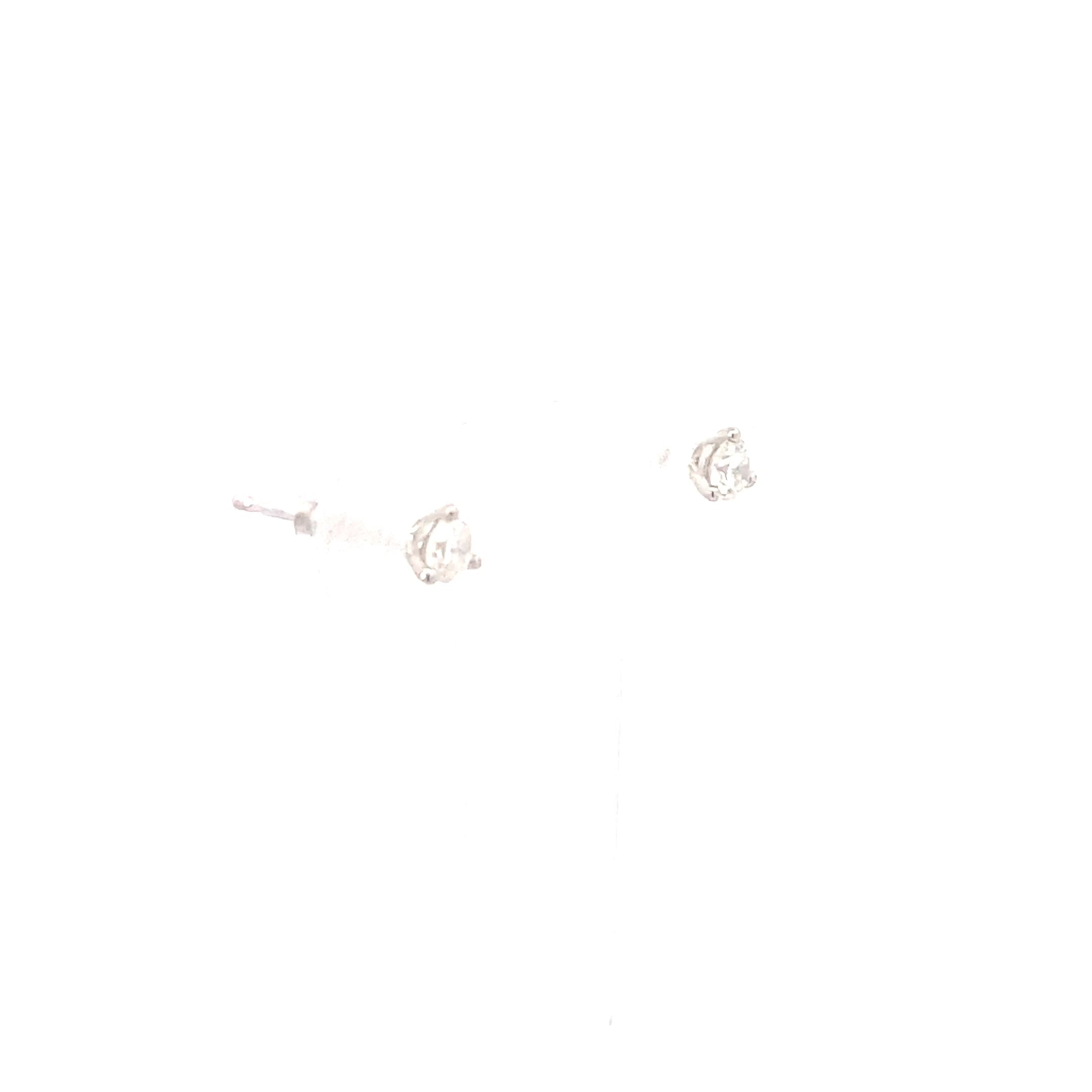 14K White Gold 3/20CT. Diamond Martini-Set Stud Earrings