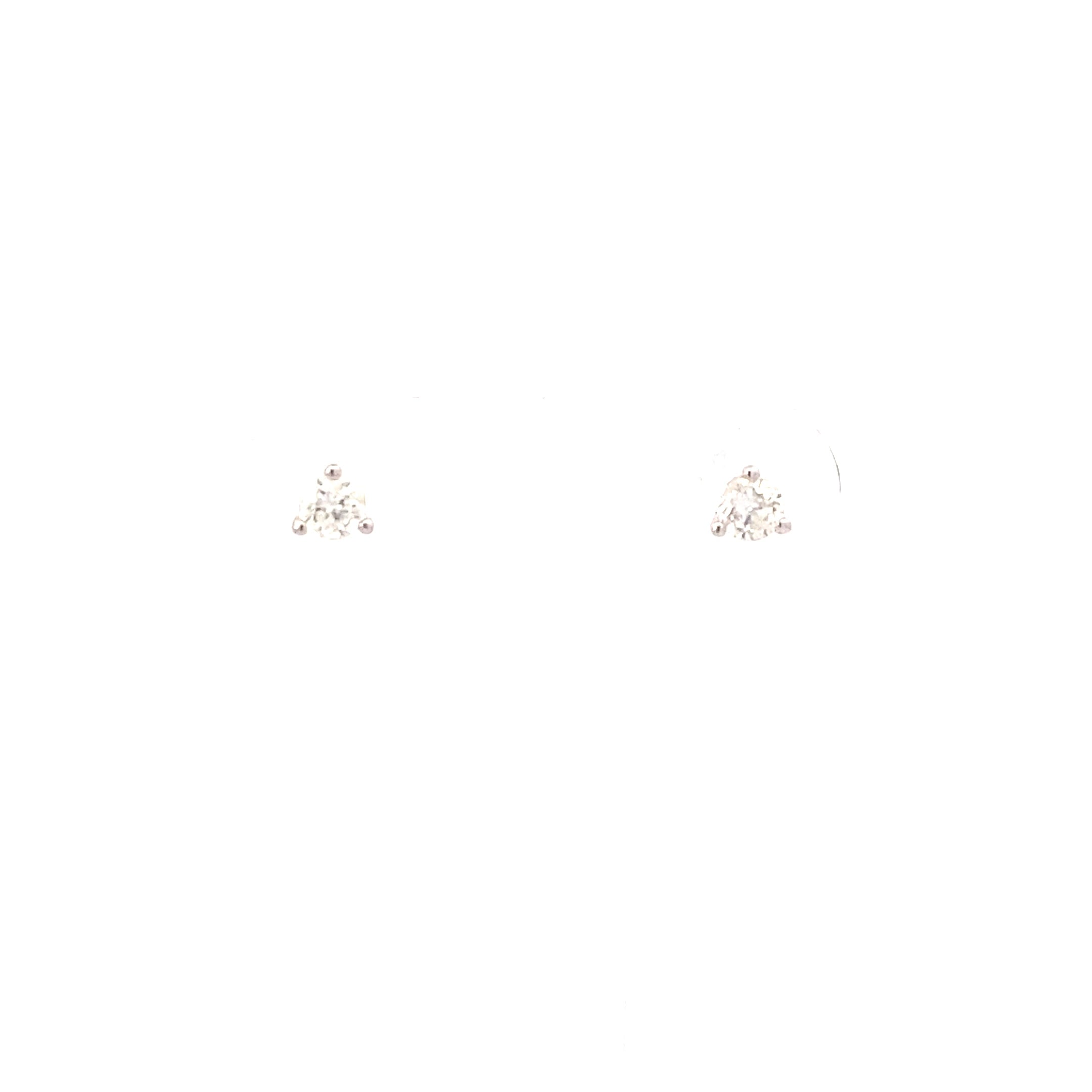 14K White Gold 3/20CT. Diamond Martini-Set Stud Earrings