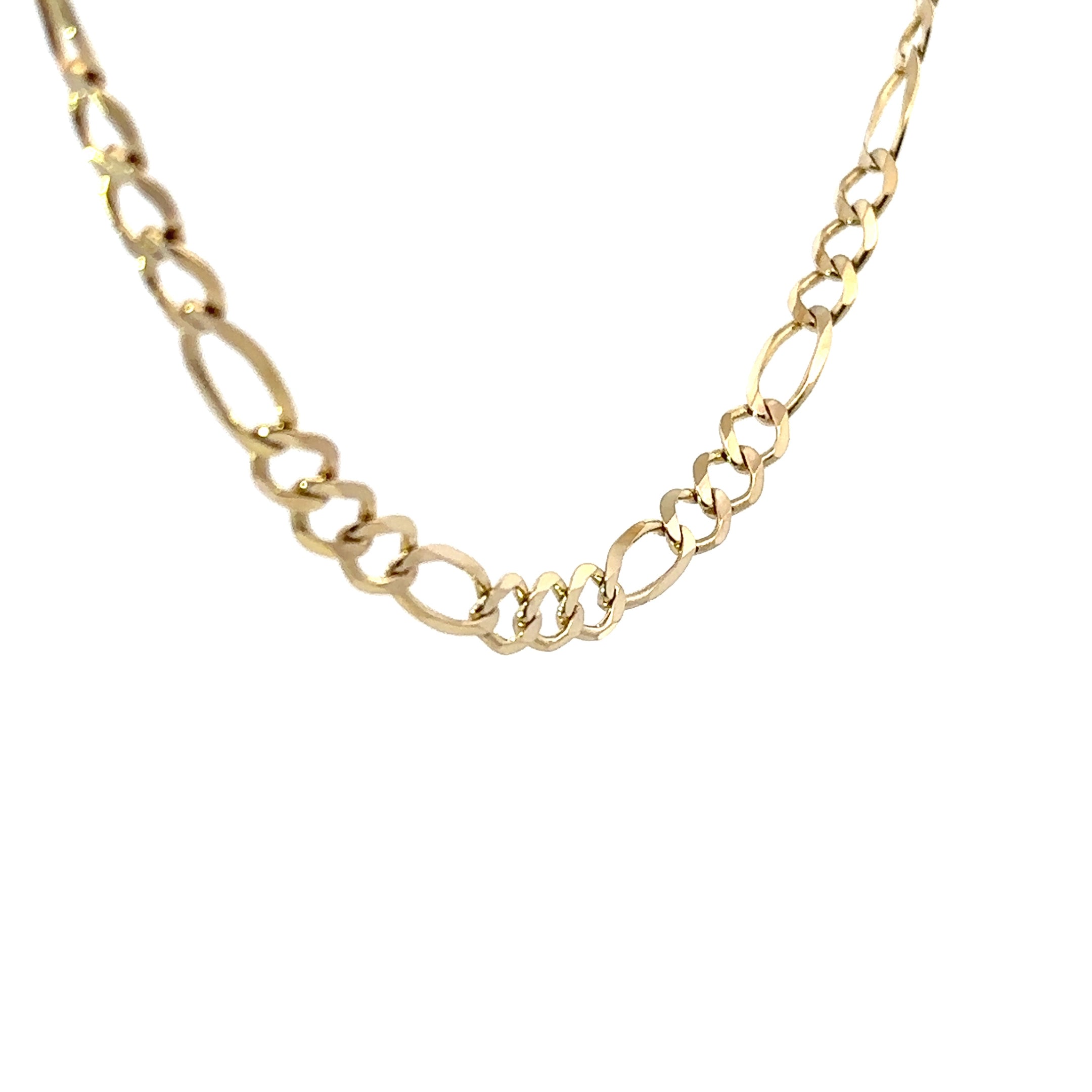 10K Yellow Gold 7.1MM Figaro 22" Chain