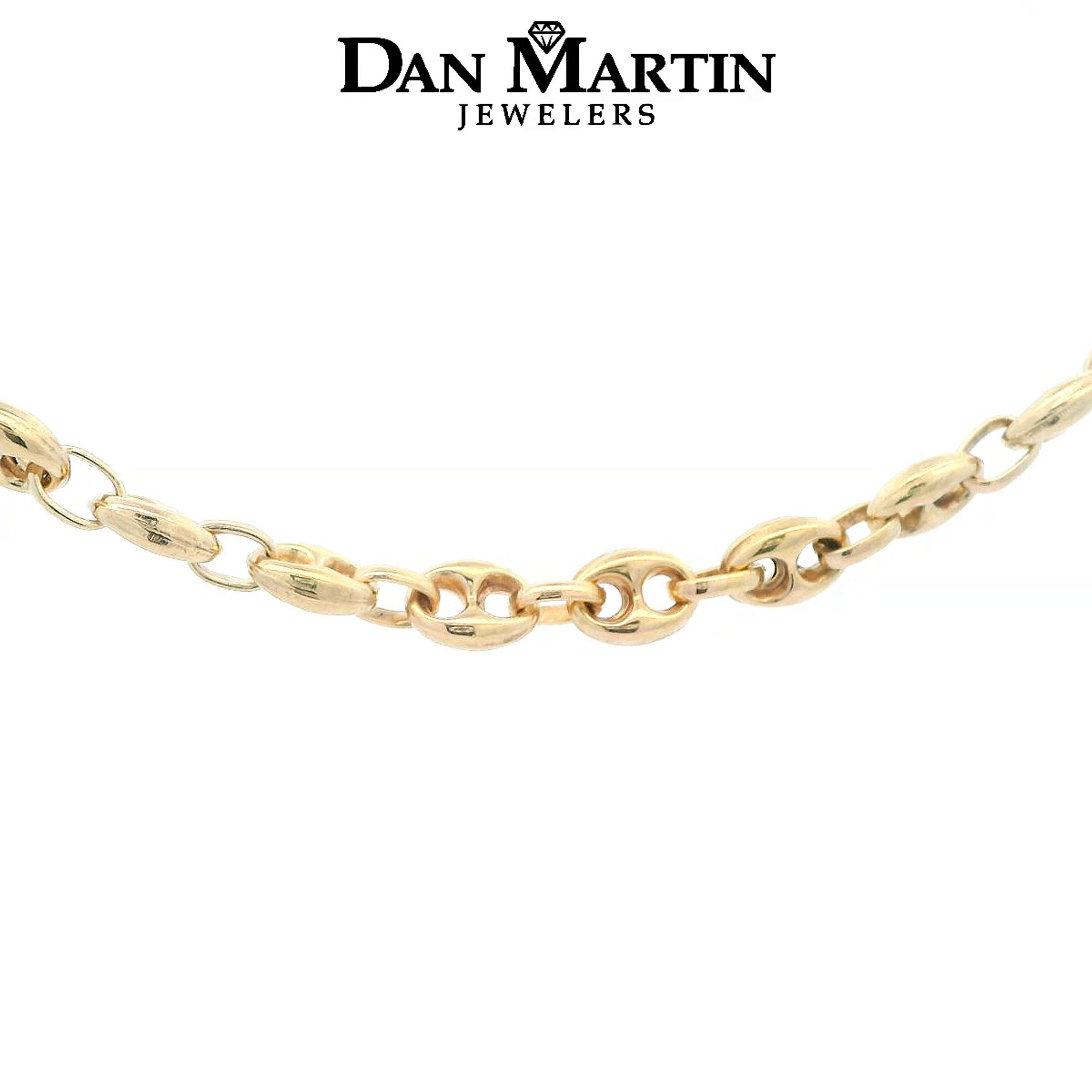 14K Yellow Gold 5mm Puffed Mariner Chain