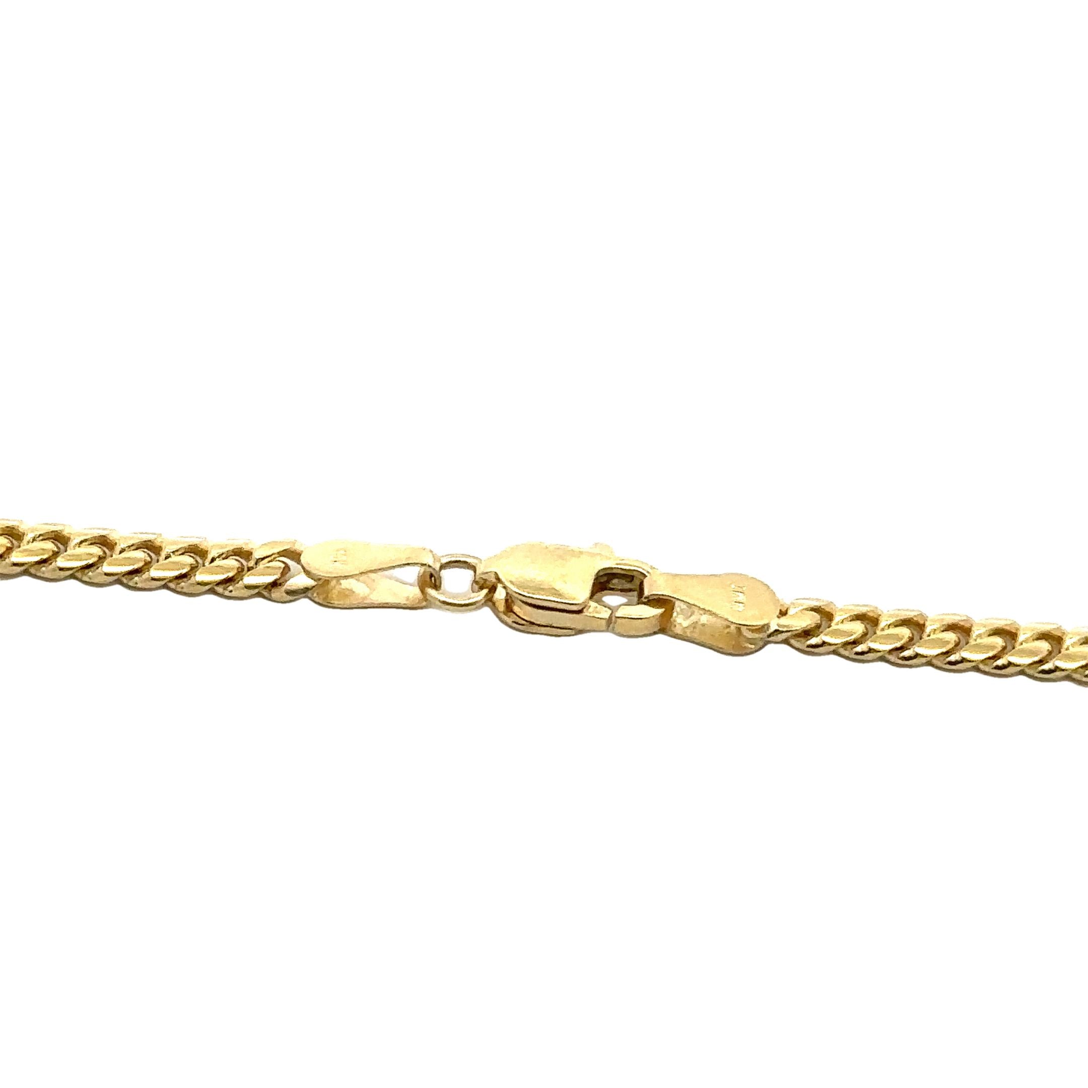 Clasp 10k Yellow Gold 3.2mm 22" Solid Miami-Cuban Link Chain