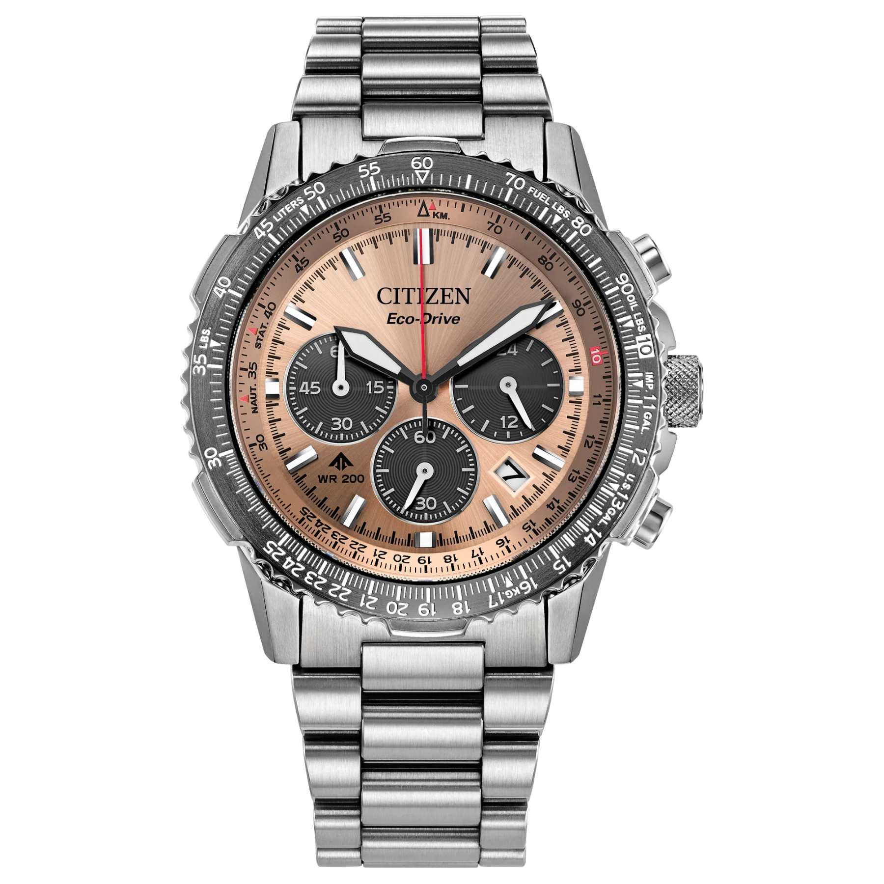 Silver citizen watch on a transparent background