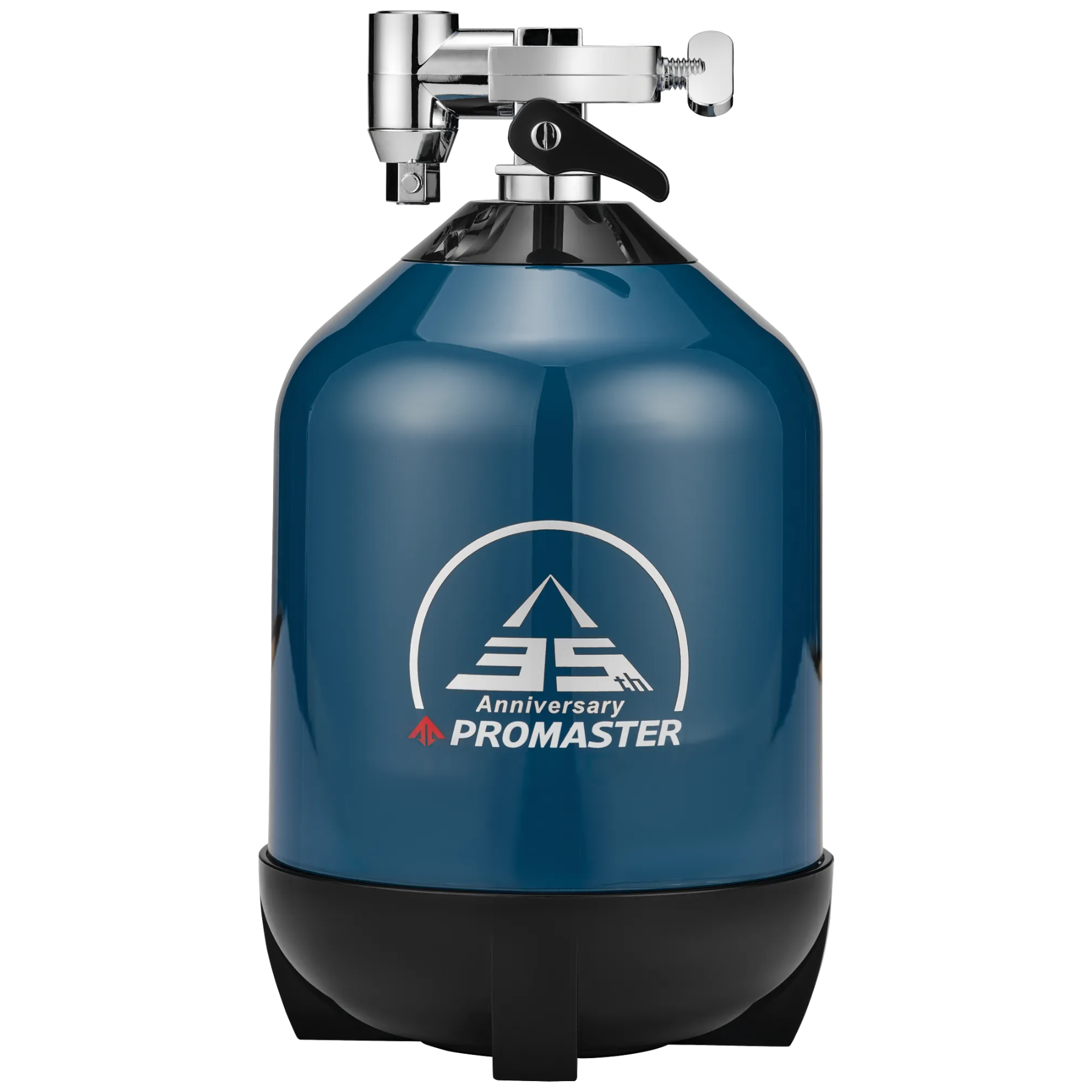 Blue diving tank with Promaster logo on a white background