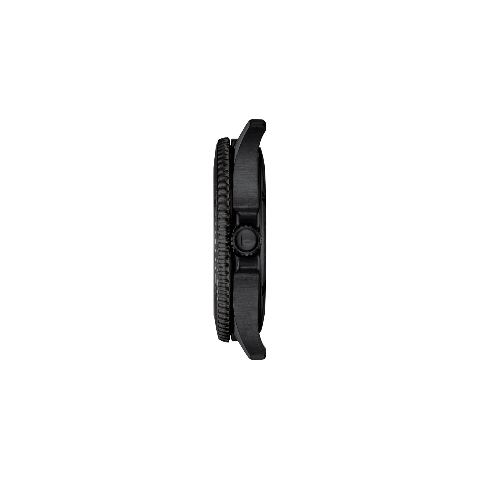 Black watch case on a white background