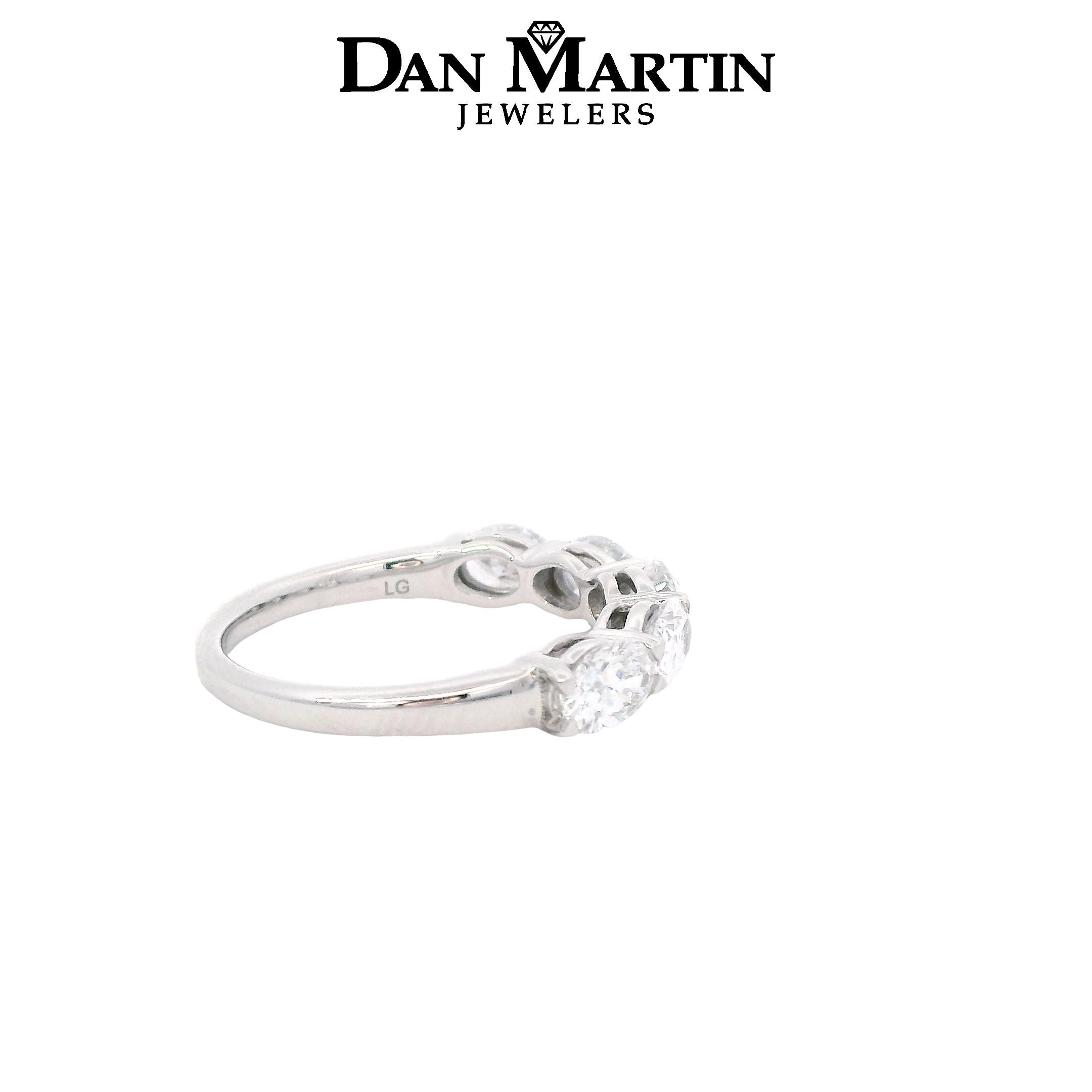 14K White Gold 1.5CTW. 5-Stone Oval Lab Grown Diamond Band