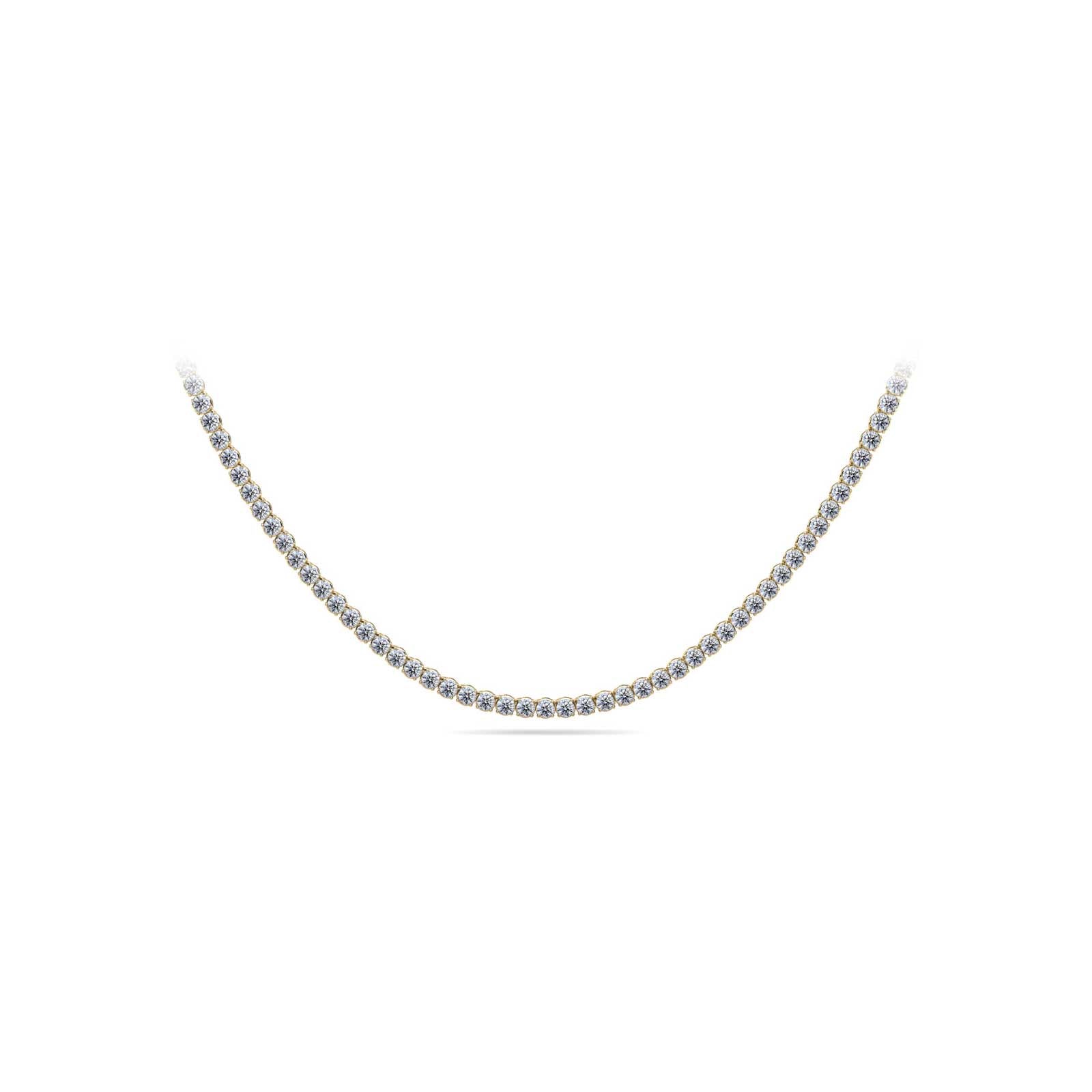 Full picture 14K Yellow Gold 8.810CT. Lab-Grown Diamond 17" Tennis Necklace