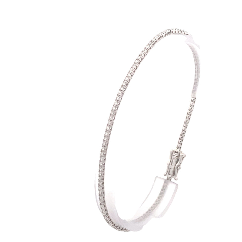 14K White Gold 1CTW Lab-Grown Diamond Tennis Bracelet