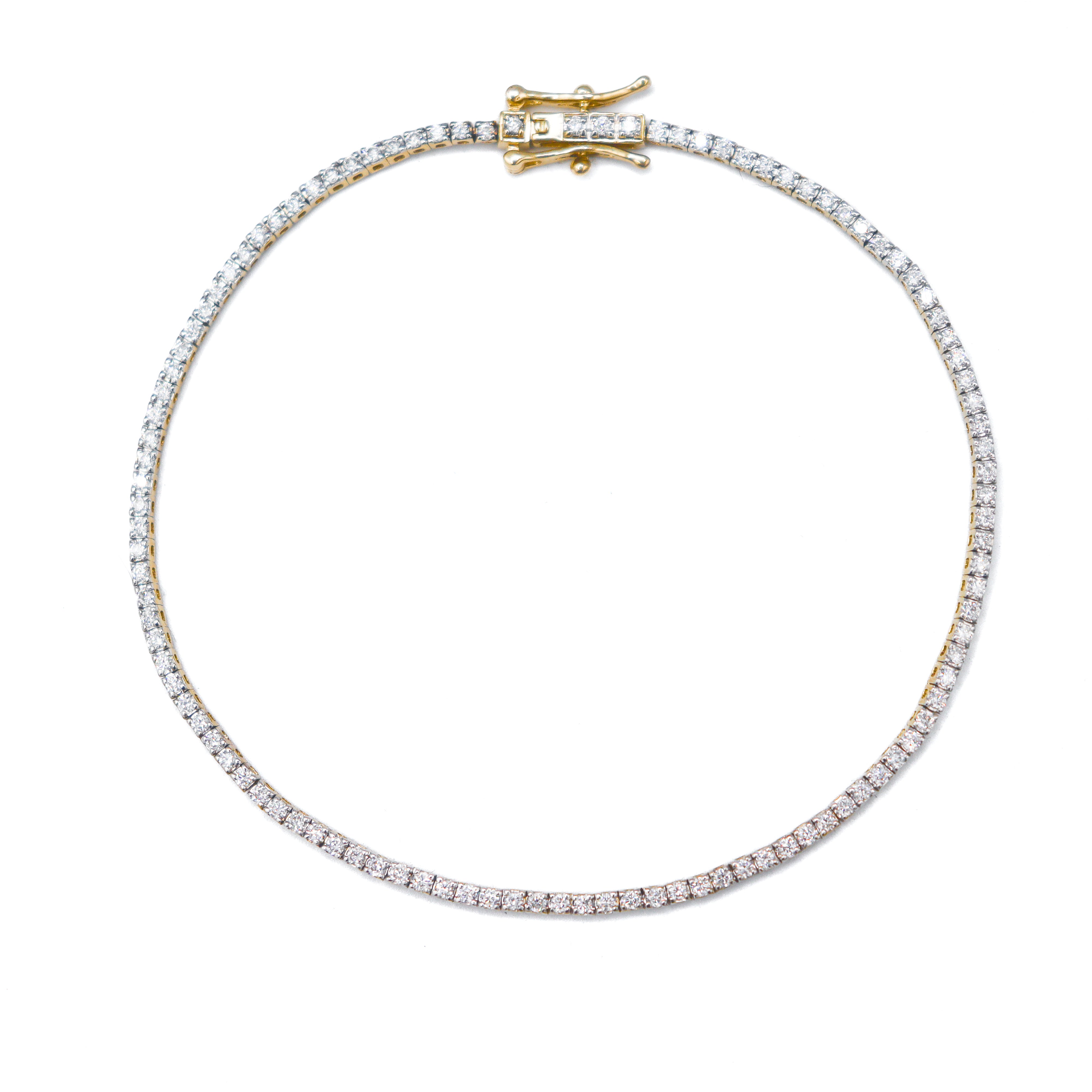 14K Yellow Gold 1CTW. Lab-Grown Diamond Tennis Bracelet