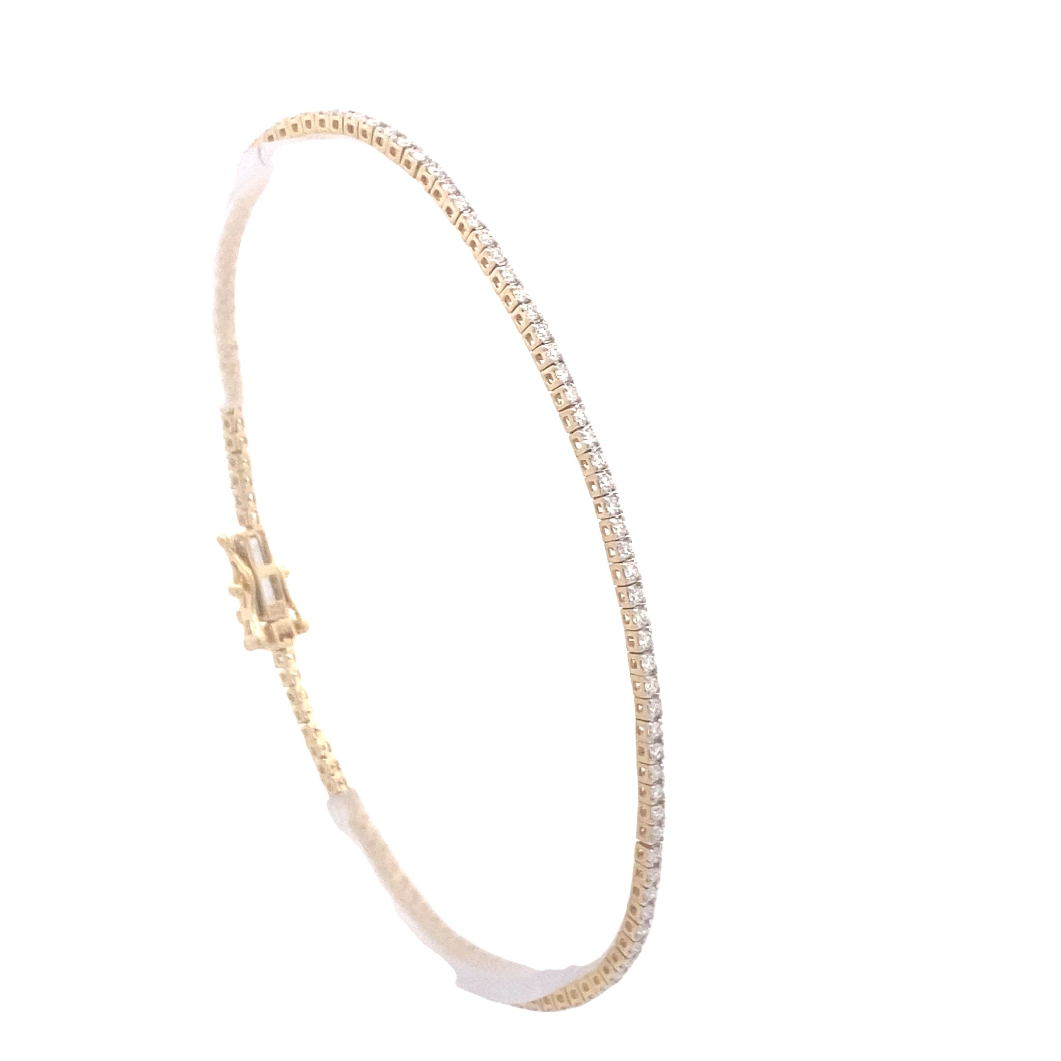 14K Yellow Gold 1CTW. Lab-Grown Diamond Tennis Bracelet
