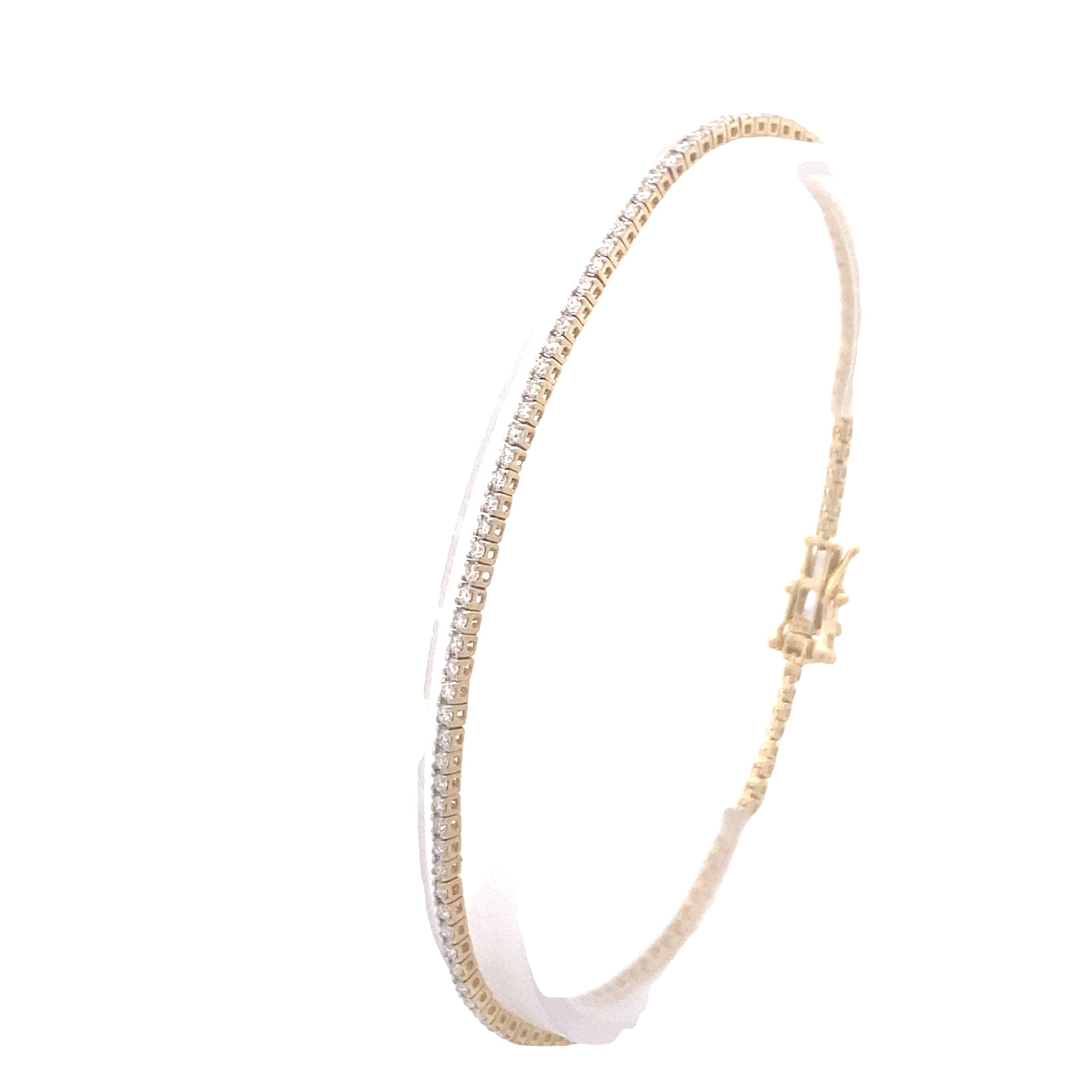 14K Yellow Gold 1CTW. Lab-Grown Diamond Tennis Bracelet