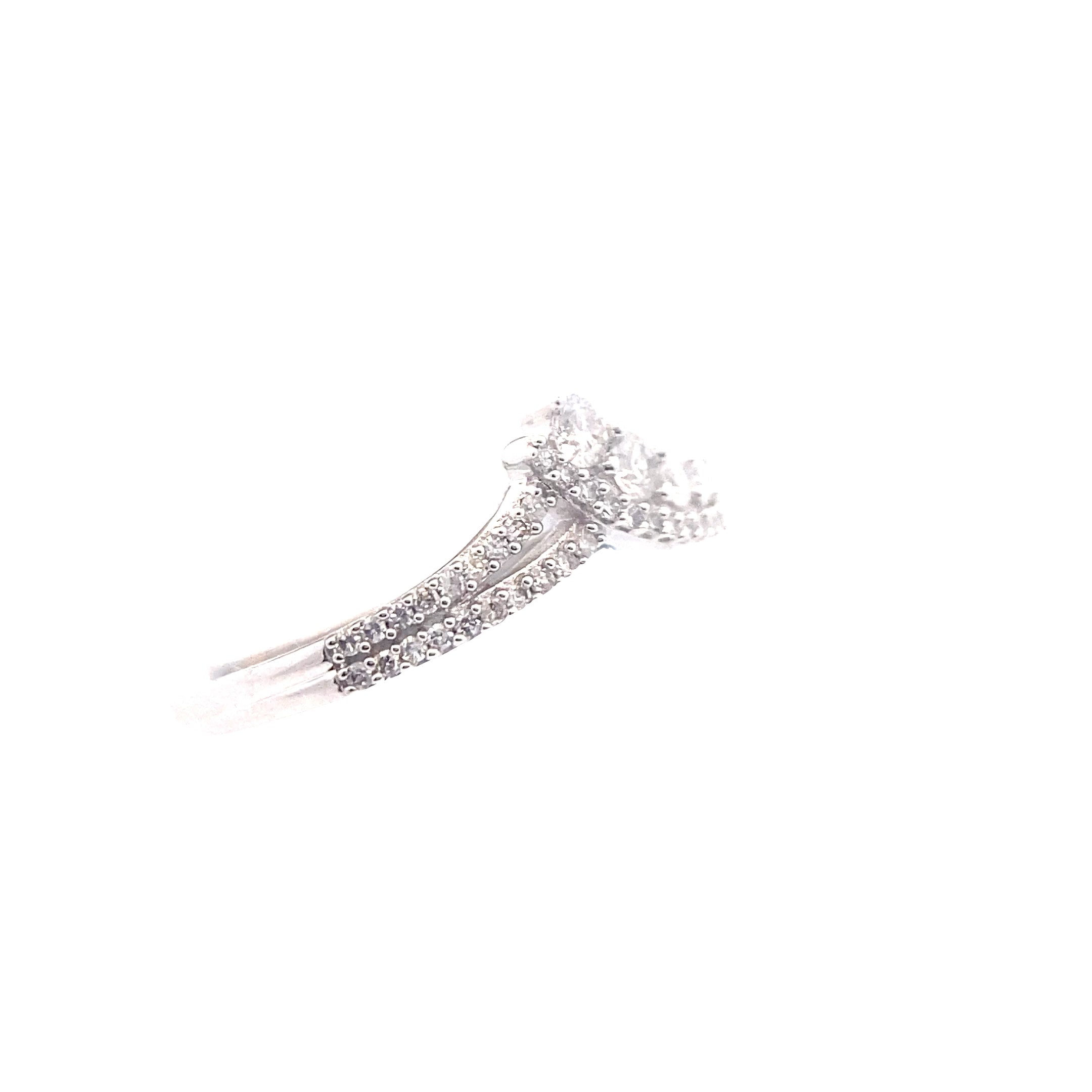 10K White Gold 1/3CT. Diamond Asymmetrical Tiara Band