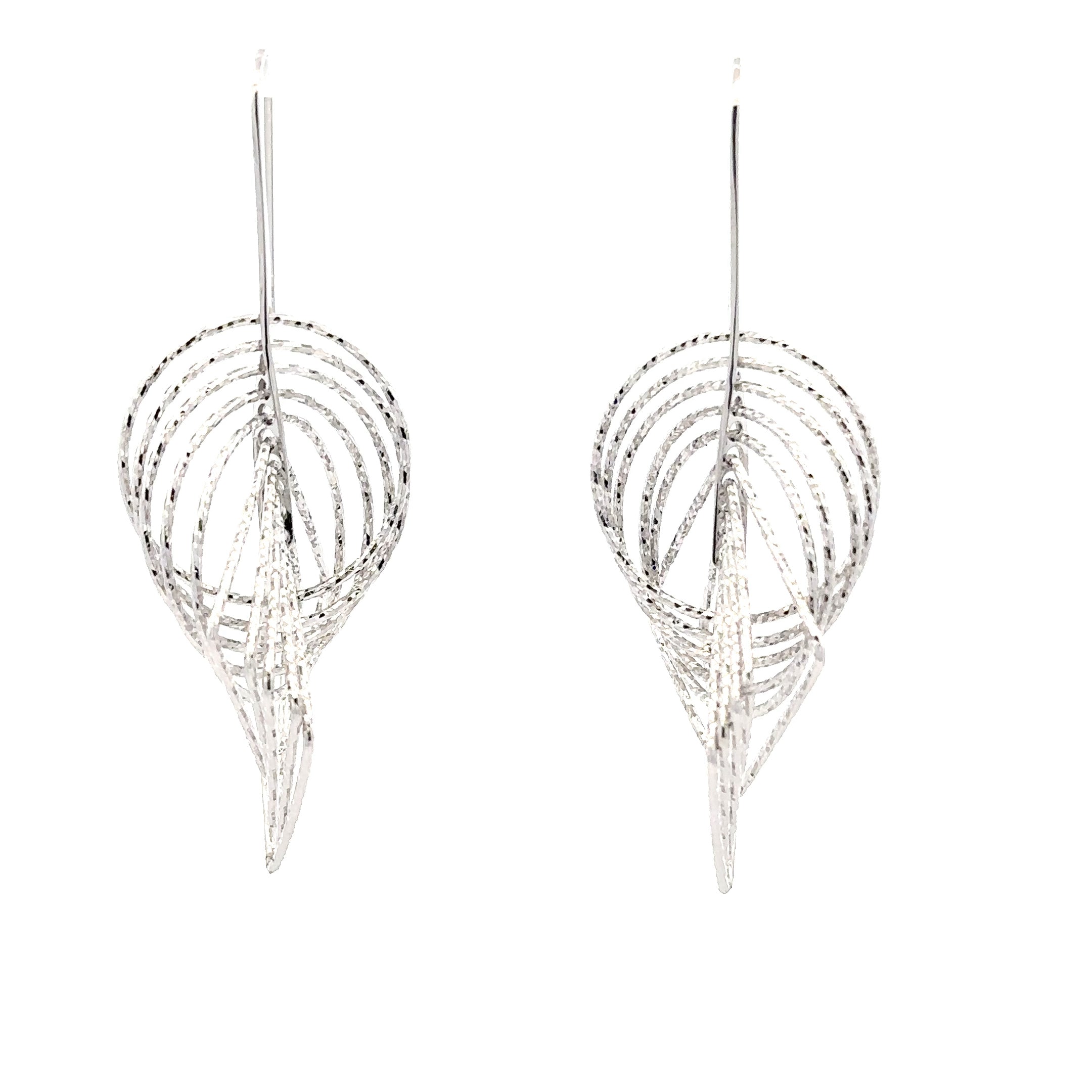 Sterling Silver 5 Circle Drop Earrings