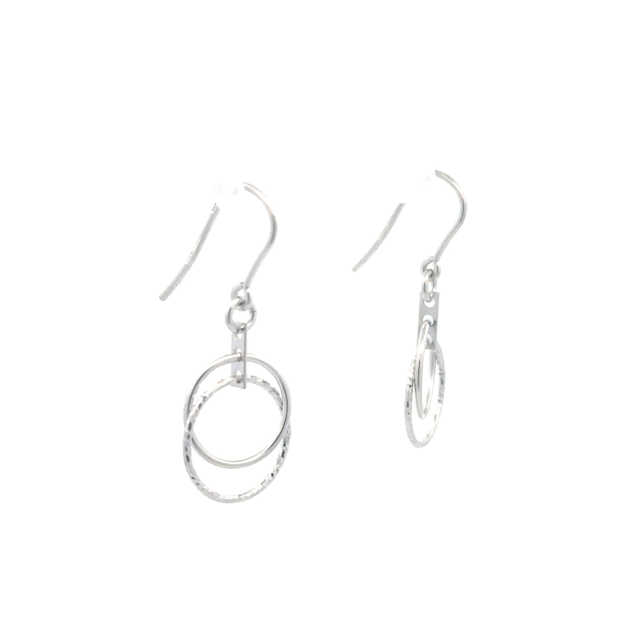 Sterling Silver Diamond-Cut Small Circle Earrings
