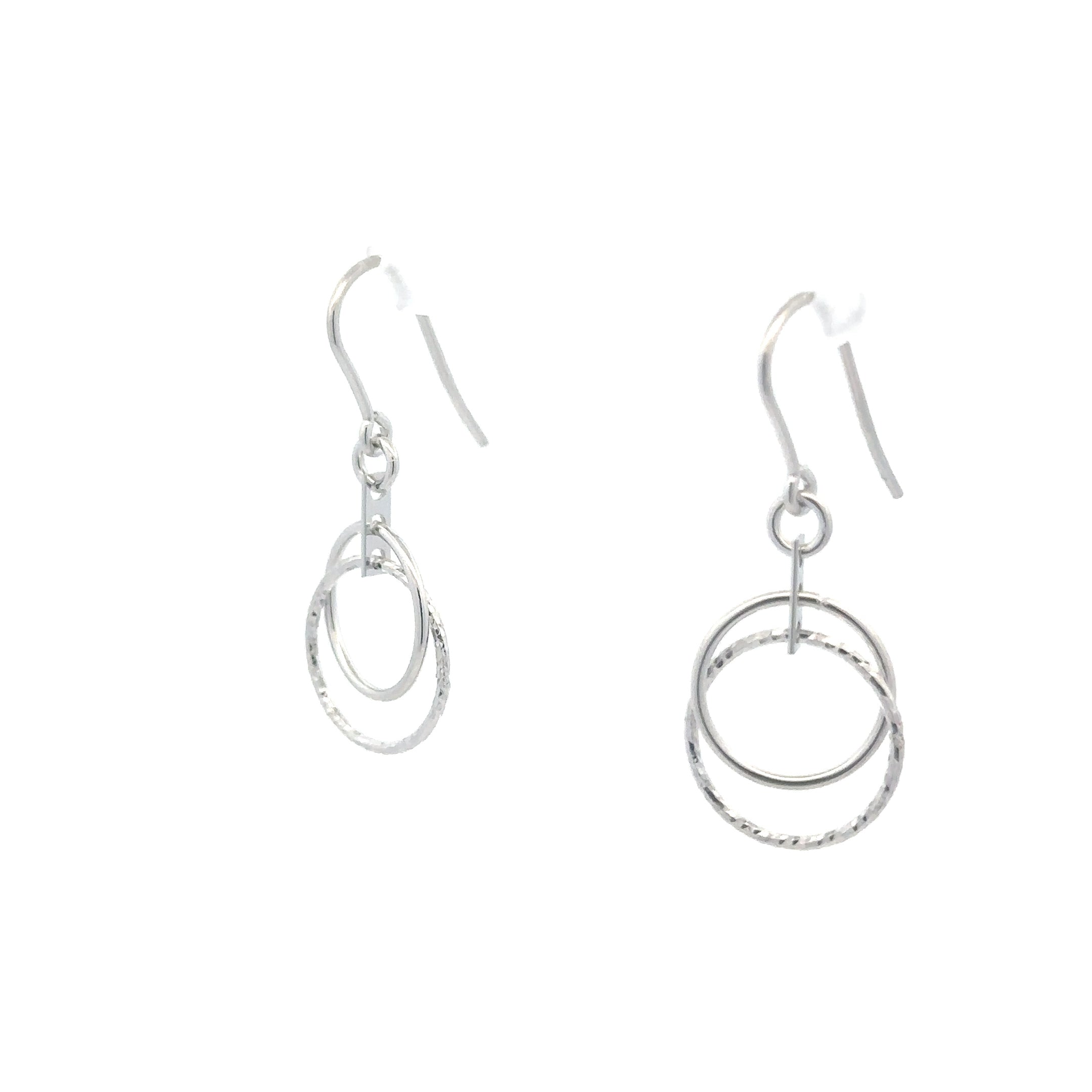 Sterling Silver Diamond-Cut Small Circle Earrings