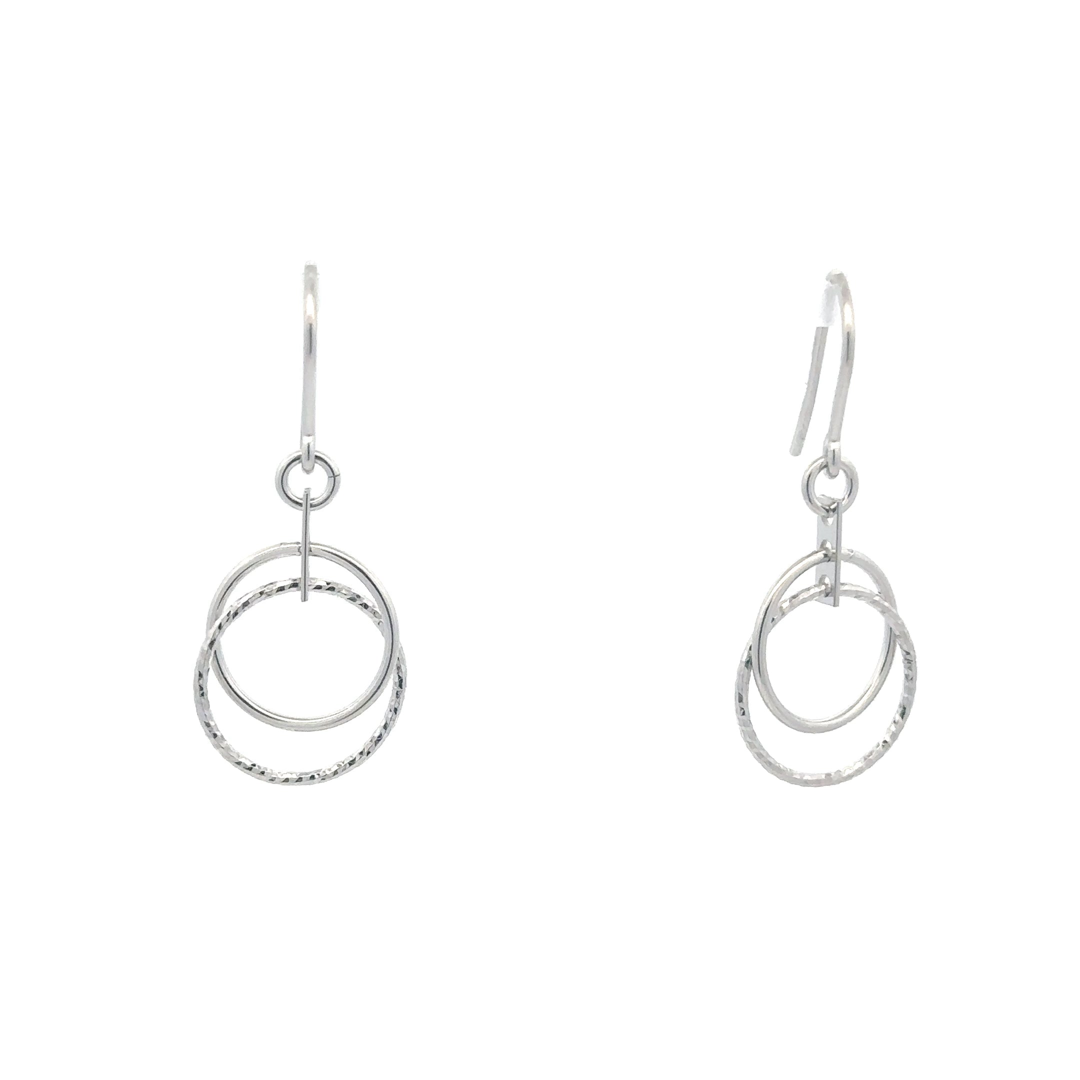 Sterling Silver Diamond-Cut Small Circle Earrings