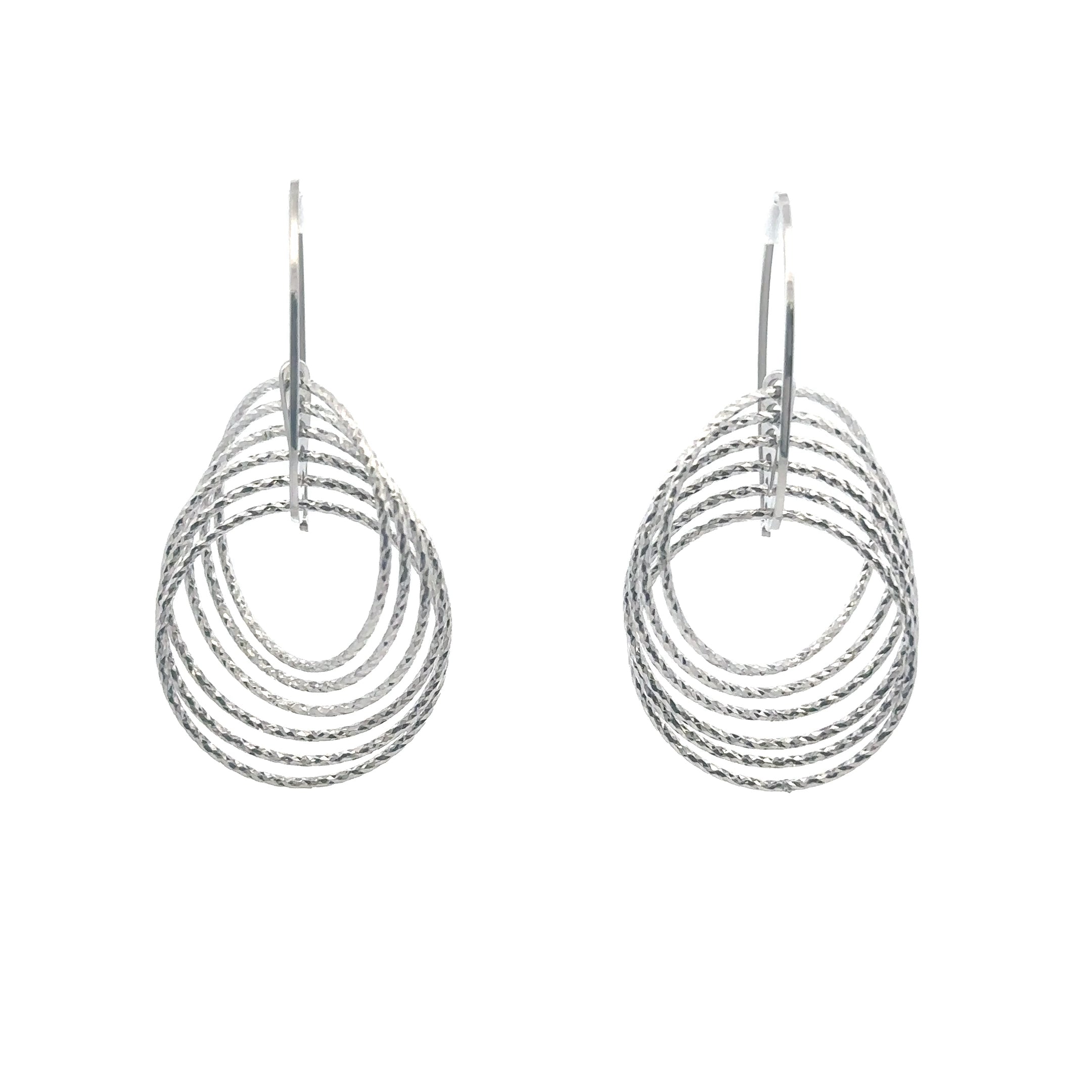 Sterling Silver Diamond-Cut Circle Wire Earrings