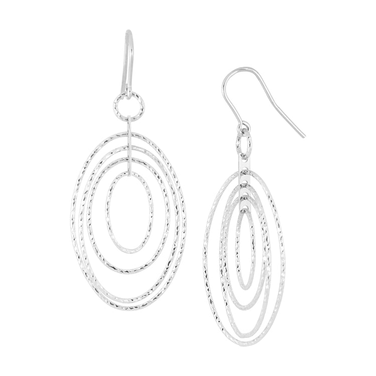 Sterling Silver Diamond Cut Circle earrings