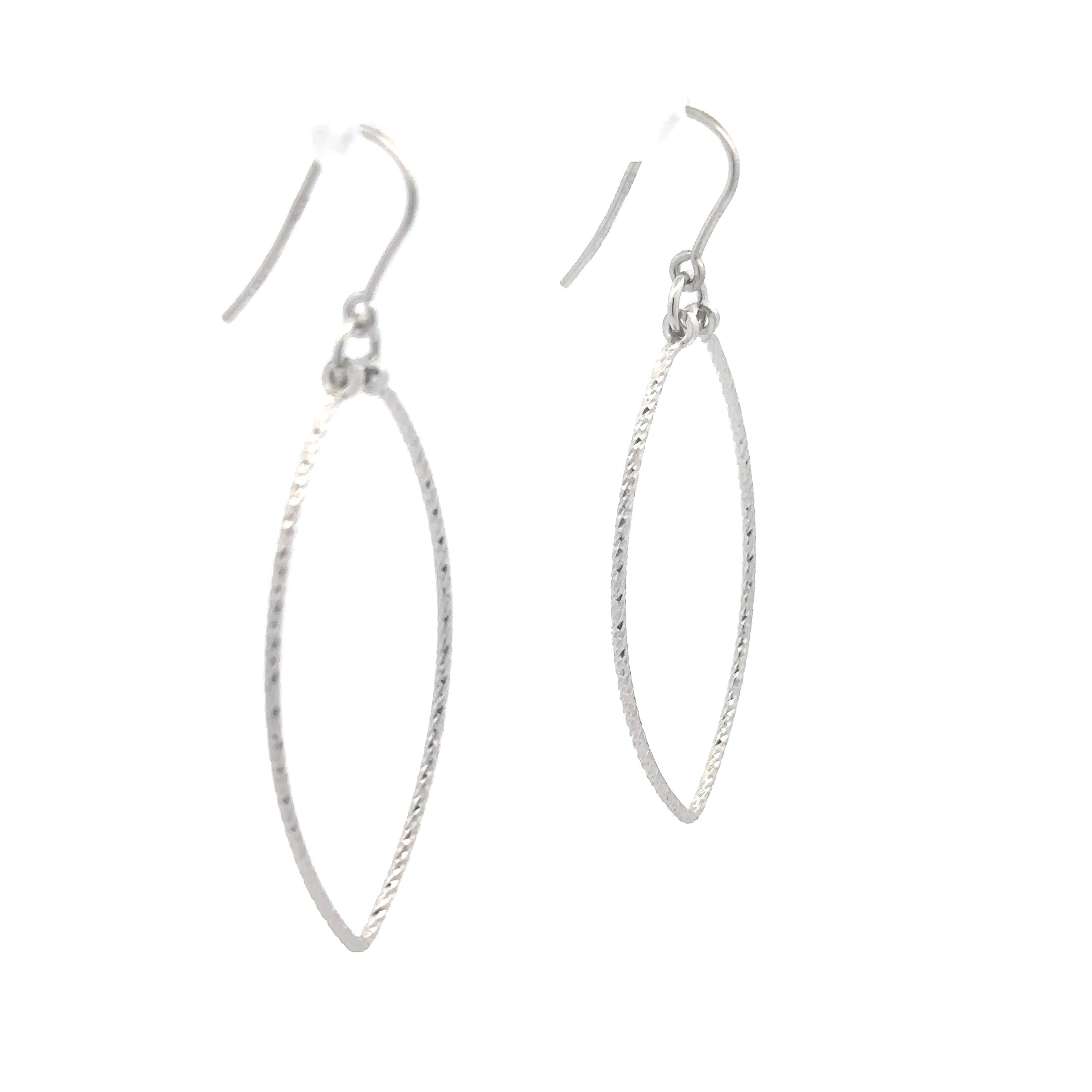 Sterling Silver Diamond Cut Drop Earrings