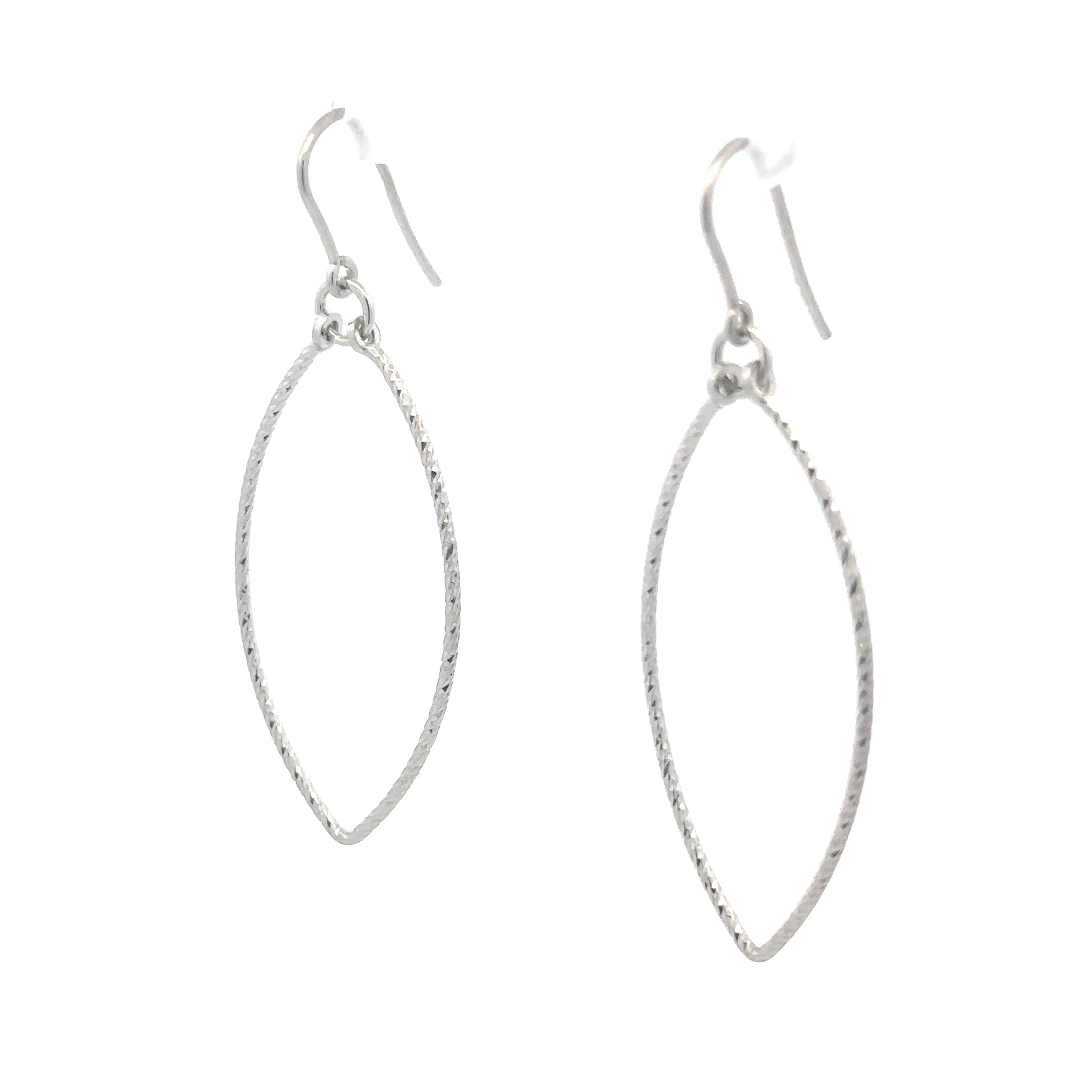 Sterling Silver Diamond Cut Drop Earrings