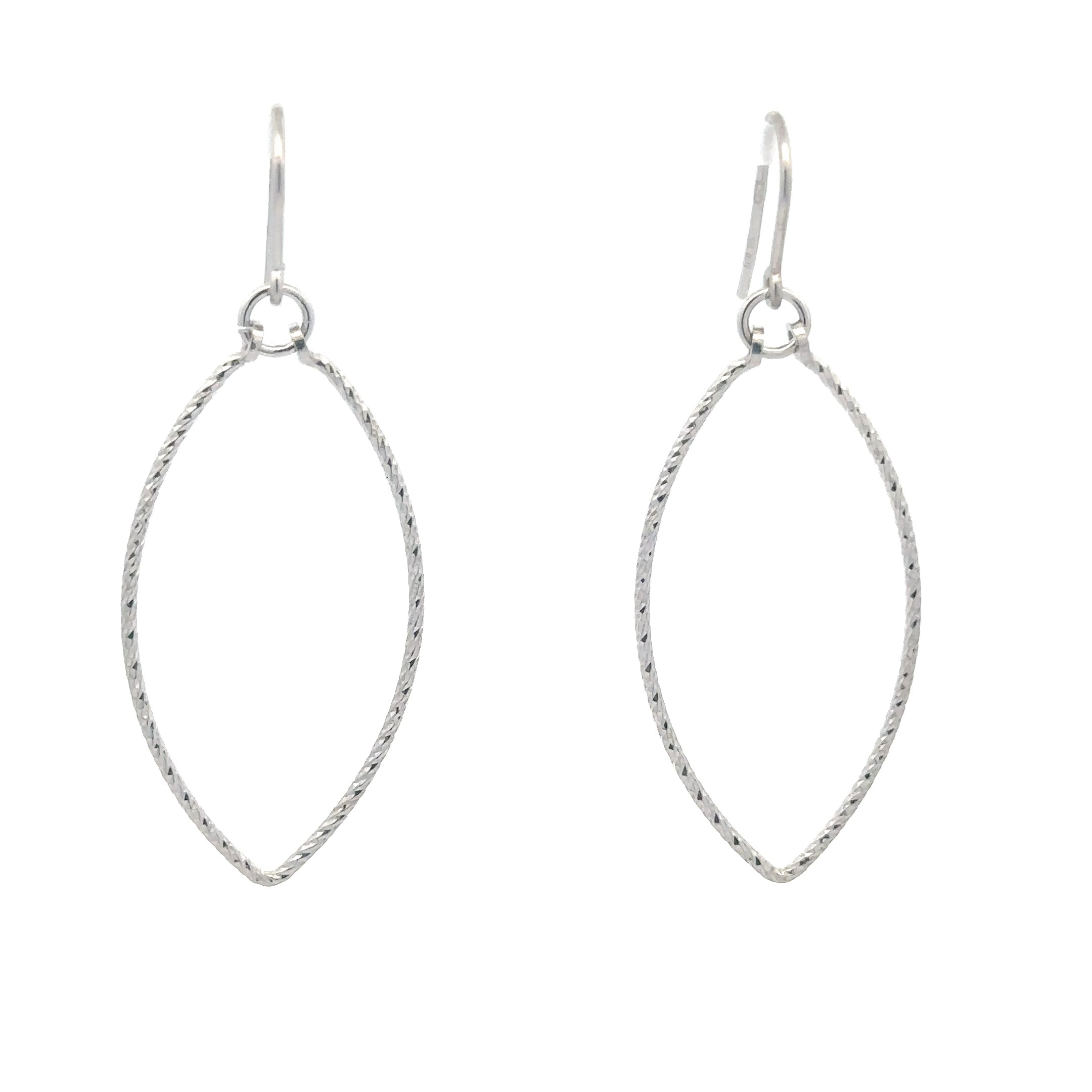 Sterling Silver Diamond Cut Drop Earrings