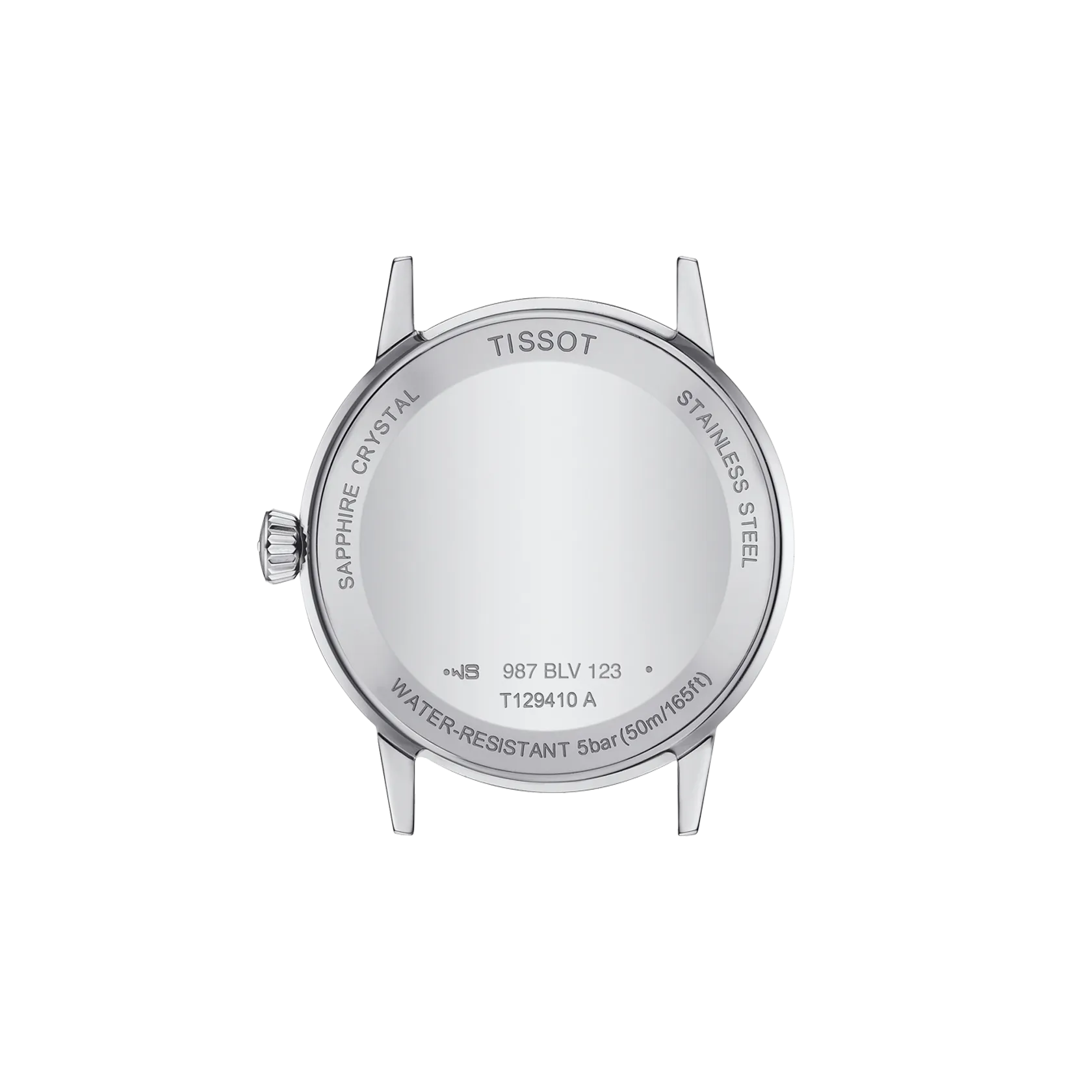 Back view of a Tissot watch on a white background